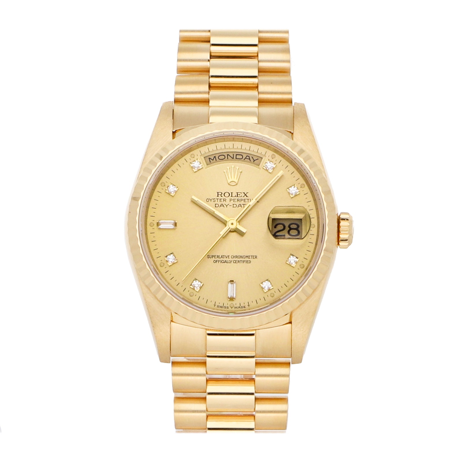 Rolex Super Clone Watch : Day-Date YG 18238 CHP SM DIA PRES