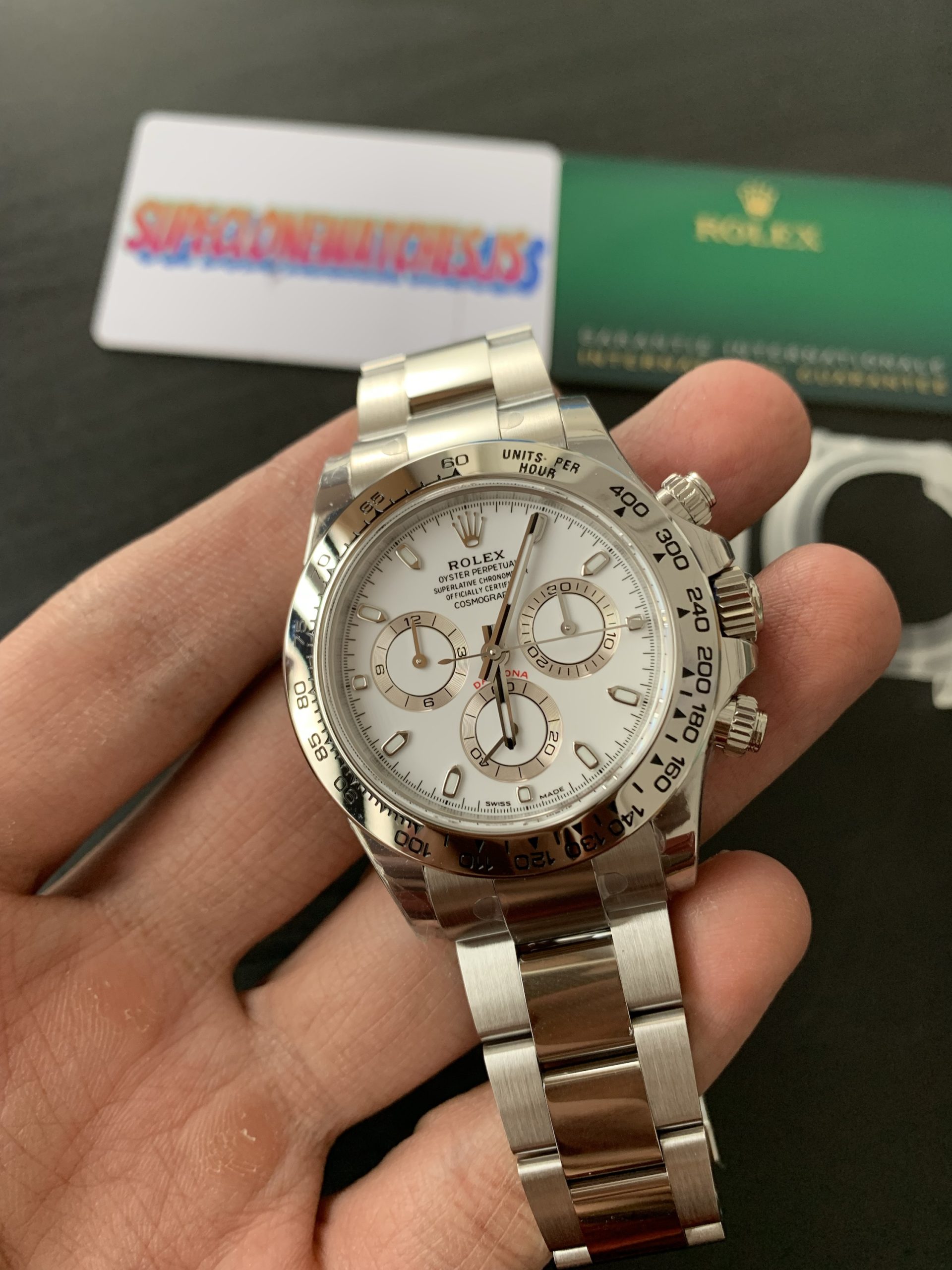Fake Rolex Daytona Ref.116520 White Dial Stainless Steel Bezel 4130 Movement