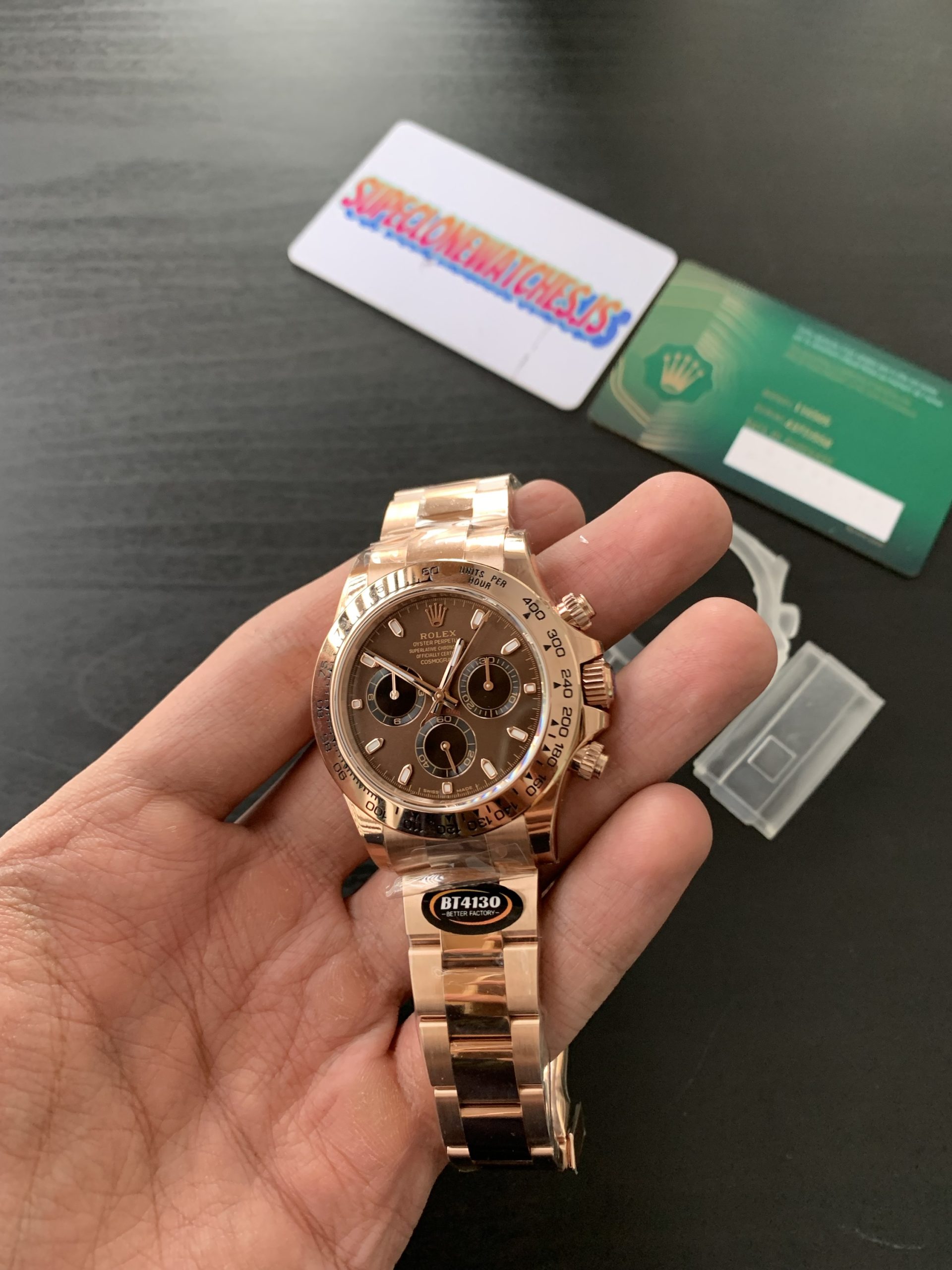 Rolex Daytona Rose Gold Chocolate Dial Super Clone 4130 Movement