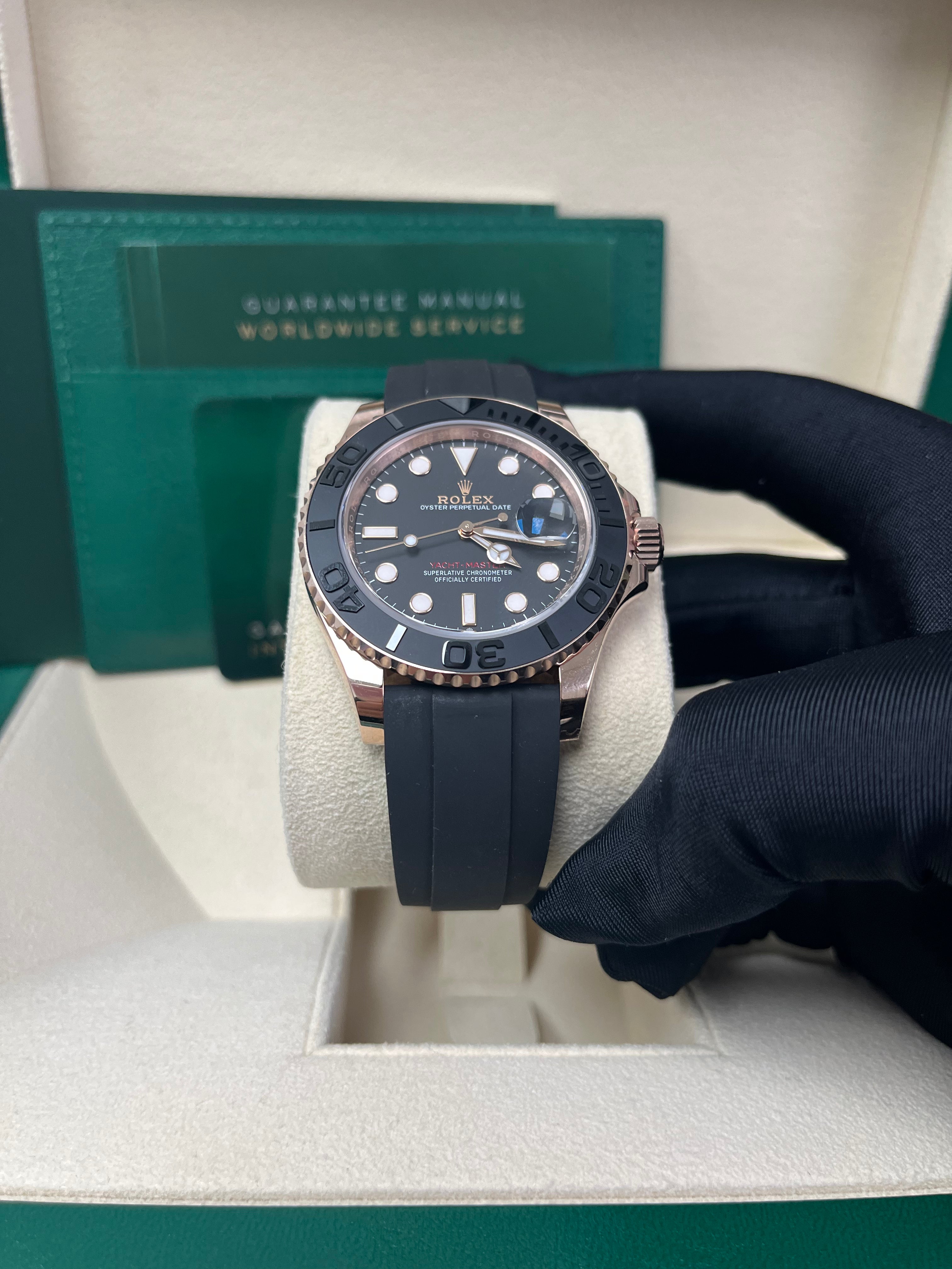 Rolex Yacht-Master 40mm Rose Gold - Black Dial - Oysterflex Strap (Ref# 126655)
