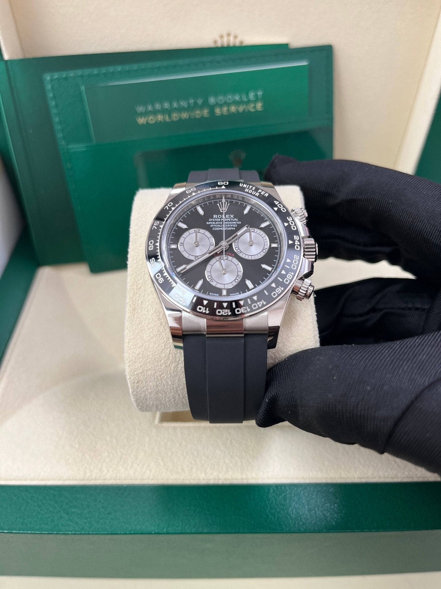 Rolex Daytona White Gold Cosmograph Daytona Black Bezel - Black And Steel Index Dial 126519LN