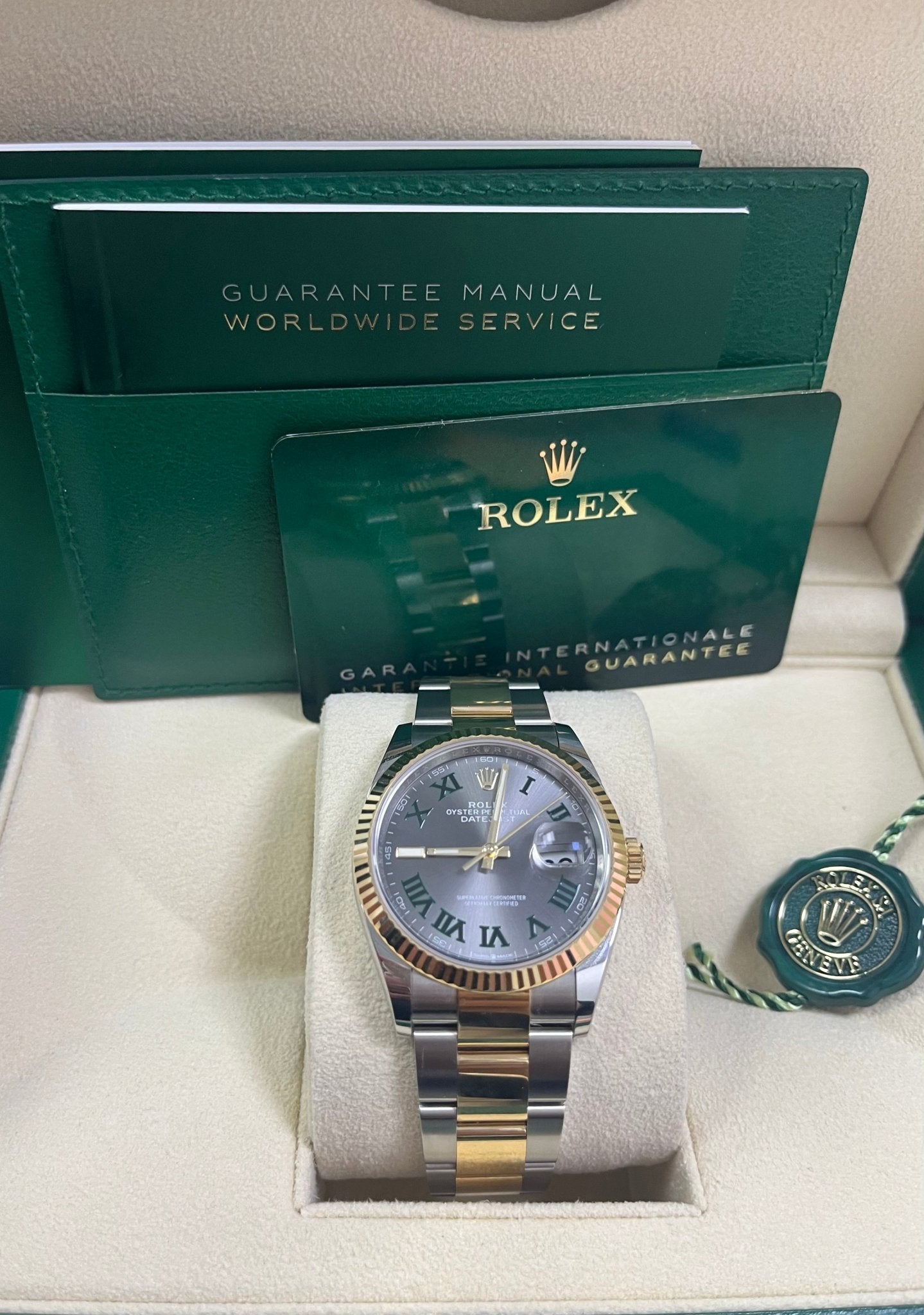 Rolex Datejust 36mm Wimbledon Dial Yellow Gold and Steel 126233