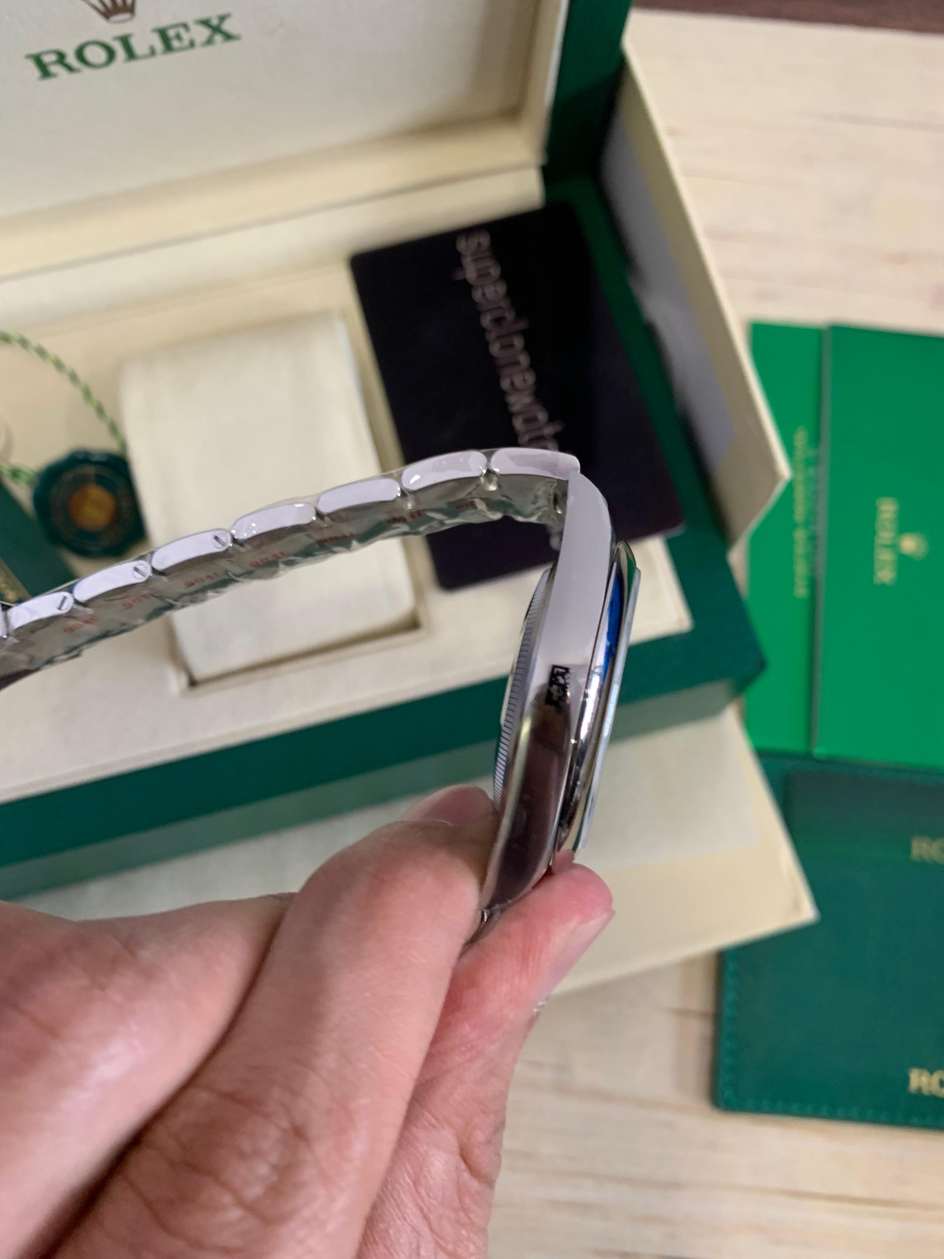 Celebration Motif Dial Rolex Oyster Perpetual 41mm Turquoise Blue Dial Replica