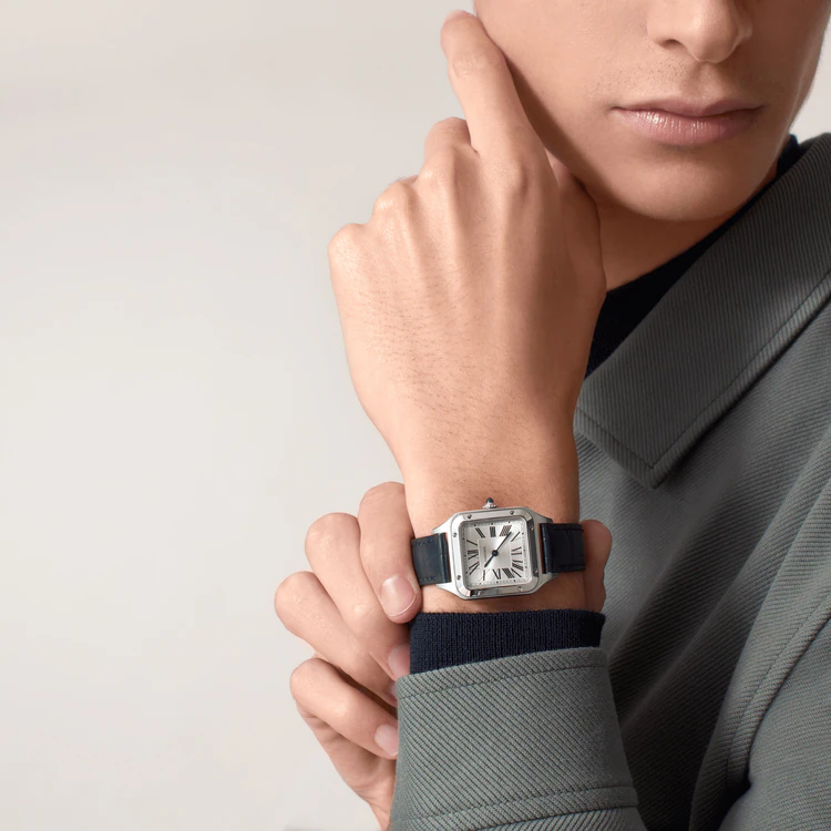 CARTIER SANTOS-DUMONT Blue Strap Small Model 38 mm WSSA0023