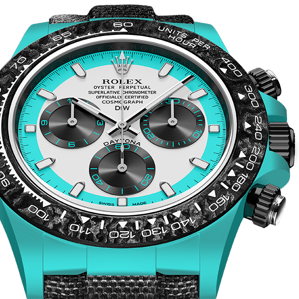 ROLEX Diw Daytona quartz fiber celeste invert 40mm oyster black