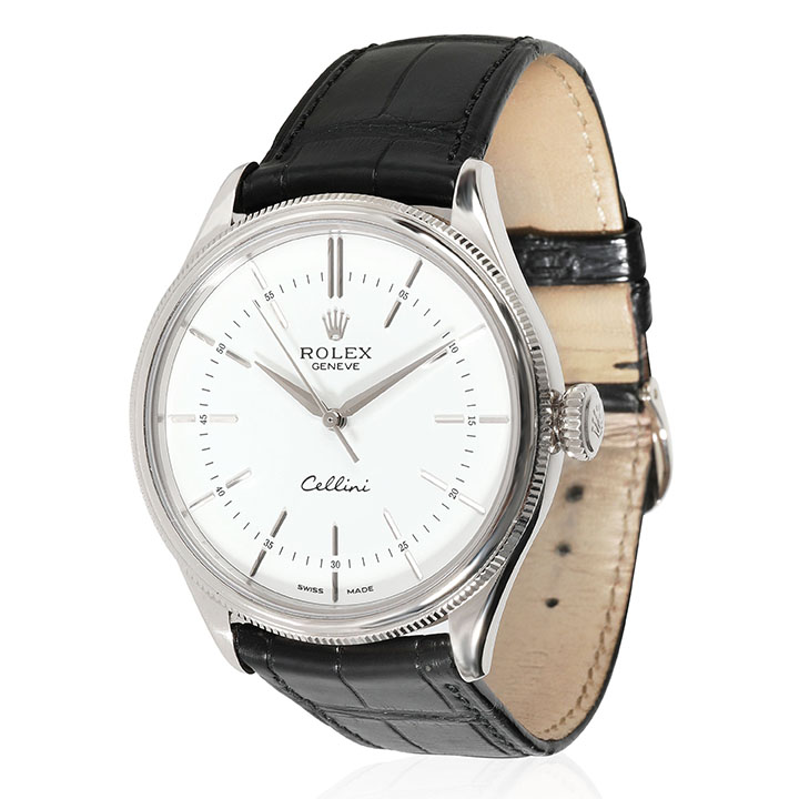 Rolex Cellini Time 39 mm 18 ct white gold polished finish m50509-0016