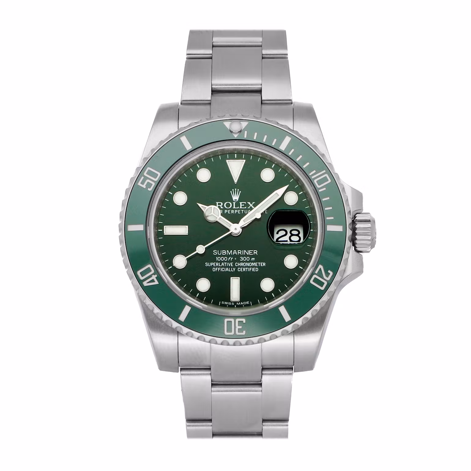 Rolex Submariner 116610LV-0002 Black Disk Watch (Green Water Ghost)