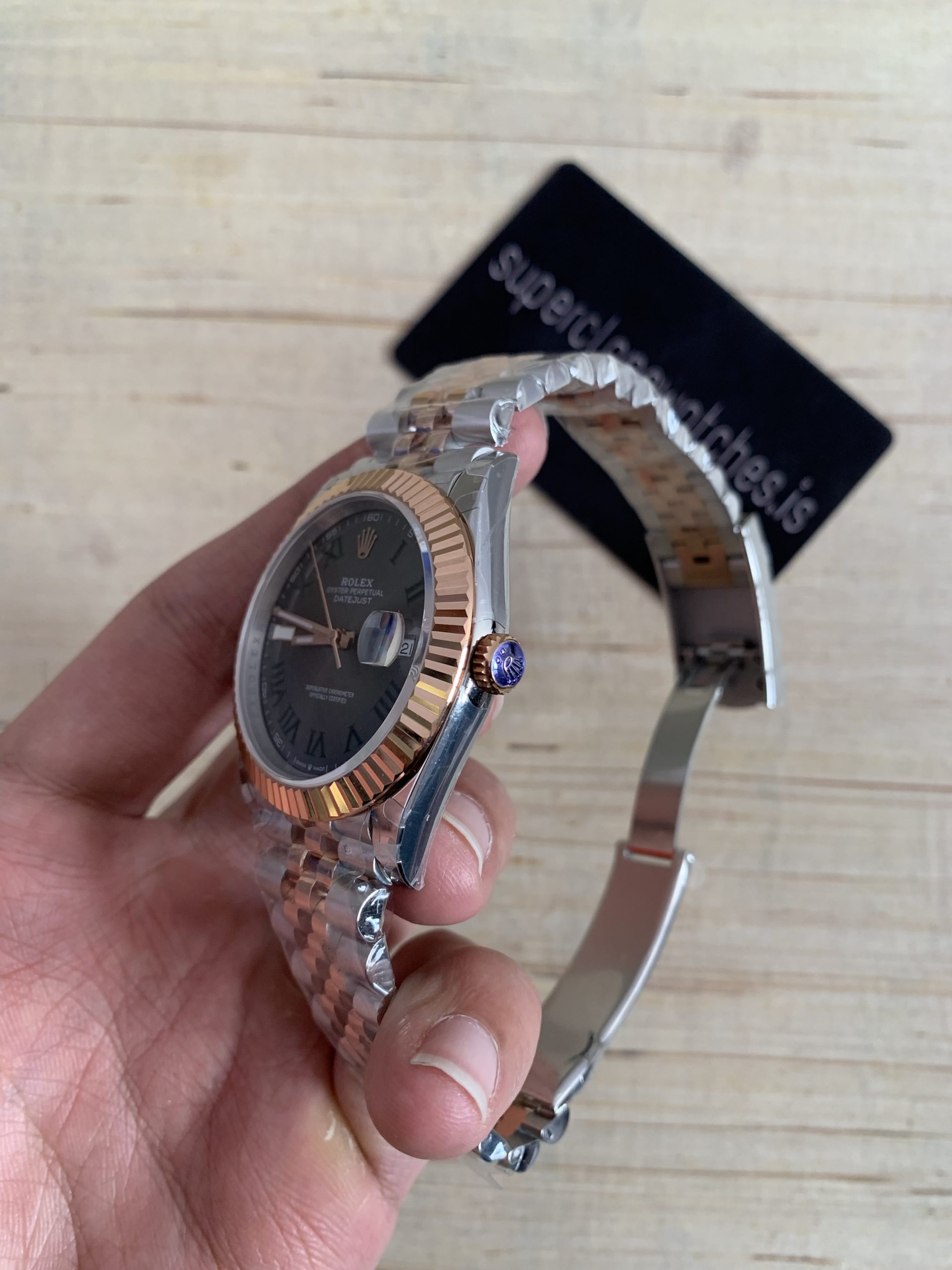 Rolex Datejust Wimbledon Ref.126331 Rose Gold Swiss Clone Movement High Quality Copy