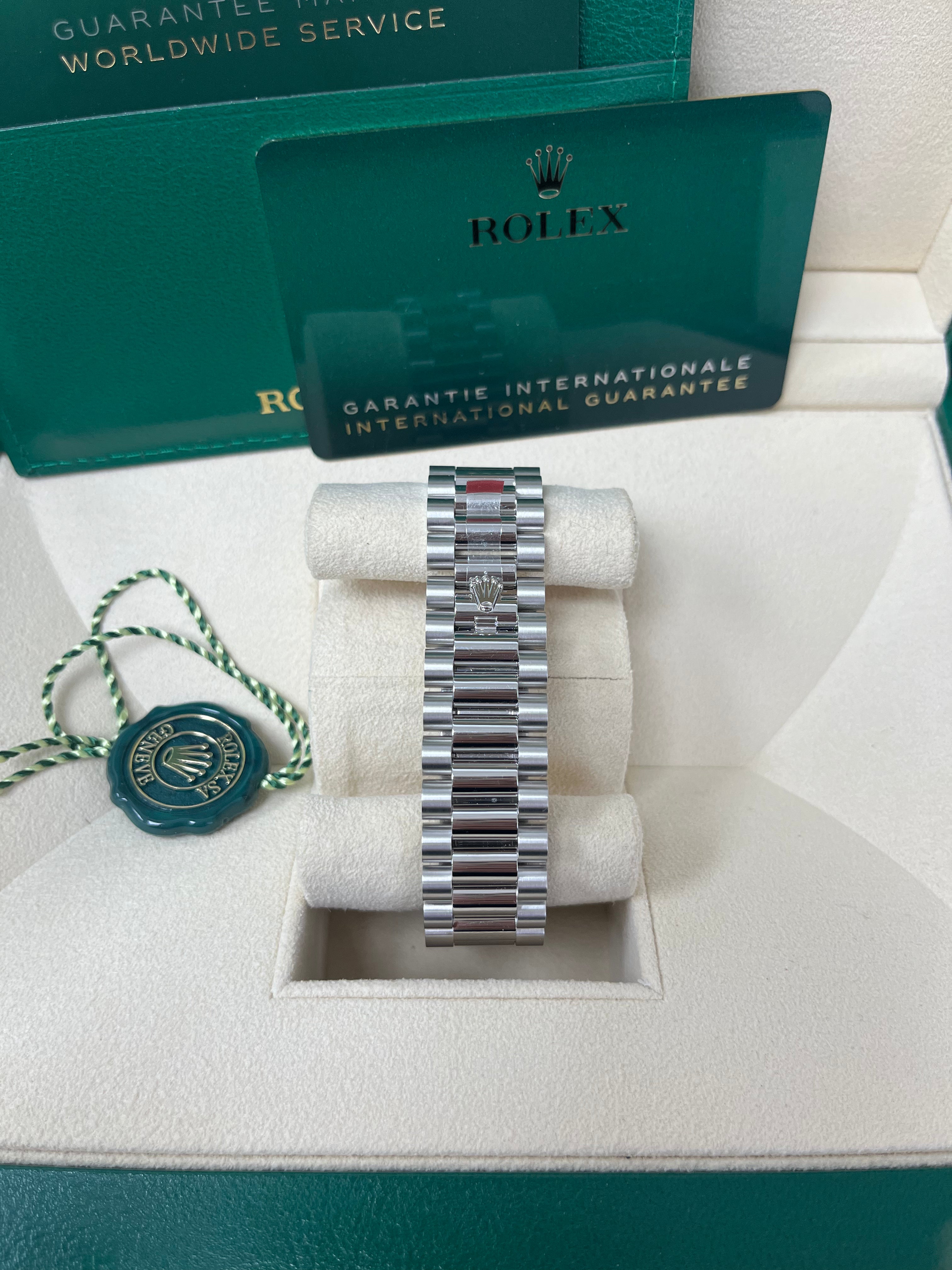 Rolex Day-Date 40mm Platinum/ Grey Dial Smooth Bezel Index Dial (Reference 228206)