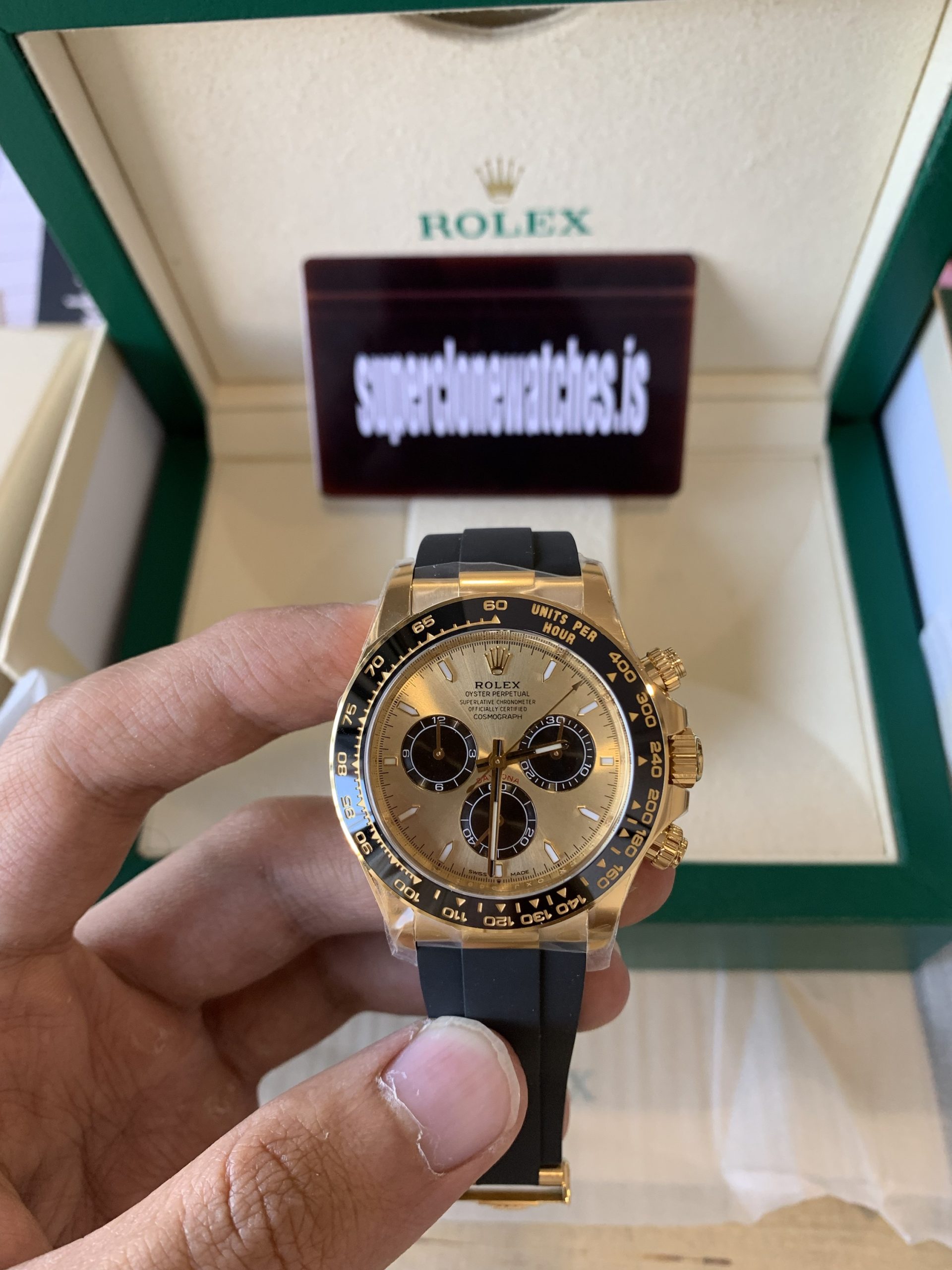 Rolex Daytona Pikachu Oysterflex Yellow Gold Replica Ref126518