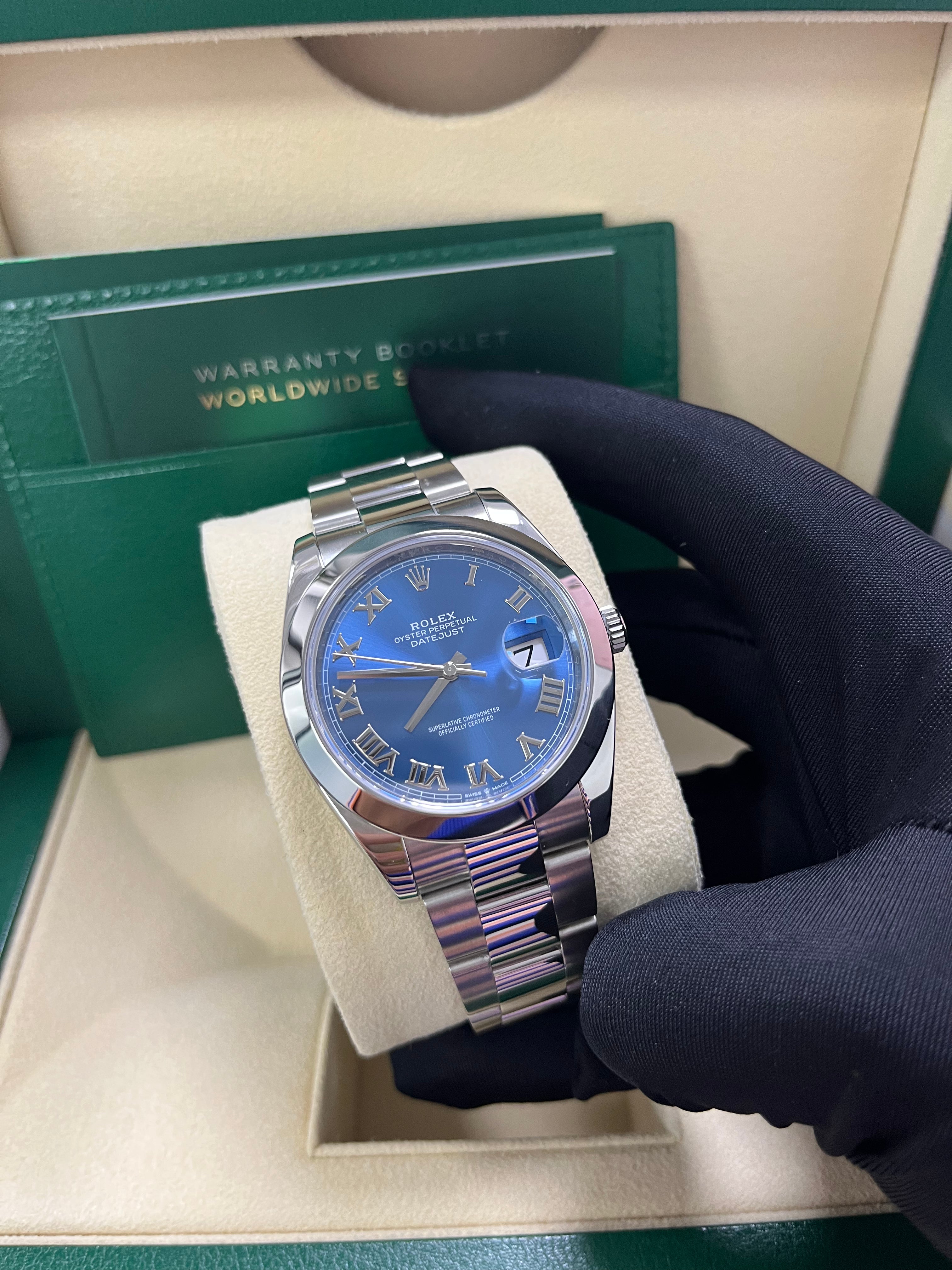 Rolex Datejust 41mm ��Blue Roman Dial�� Oyster Bracelet Reference # 126300