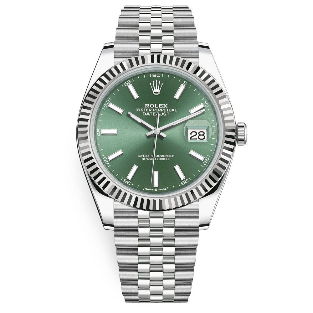 Rolex Datejust 41'Mint Green' 126334 Steel & White Gold