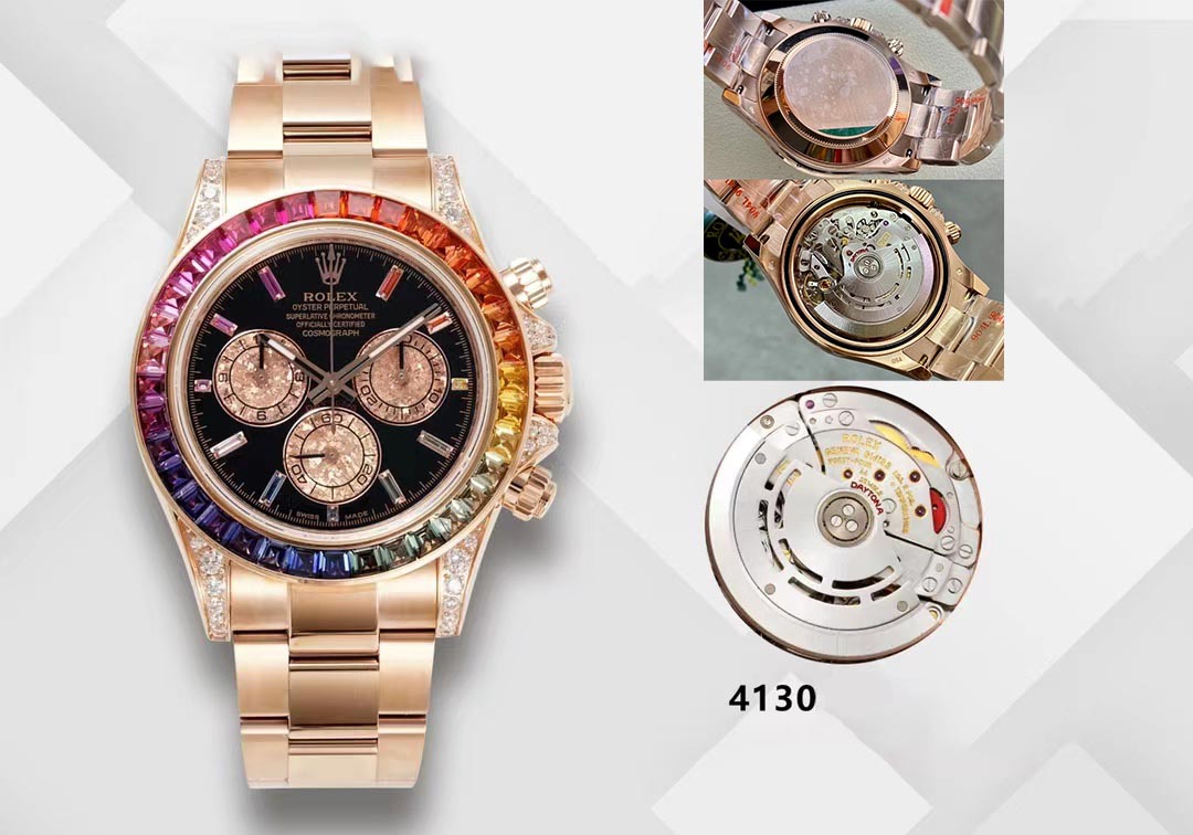 Rolex 116595 RBOW Cosmograph Daytona Rainbow 18k Rose Gold
