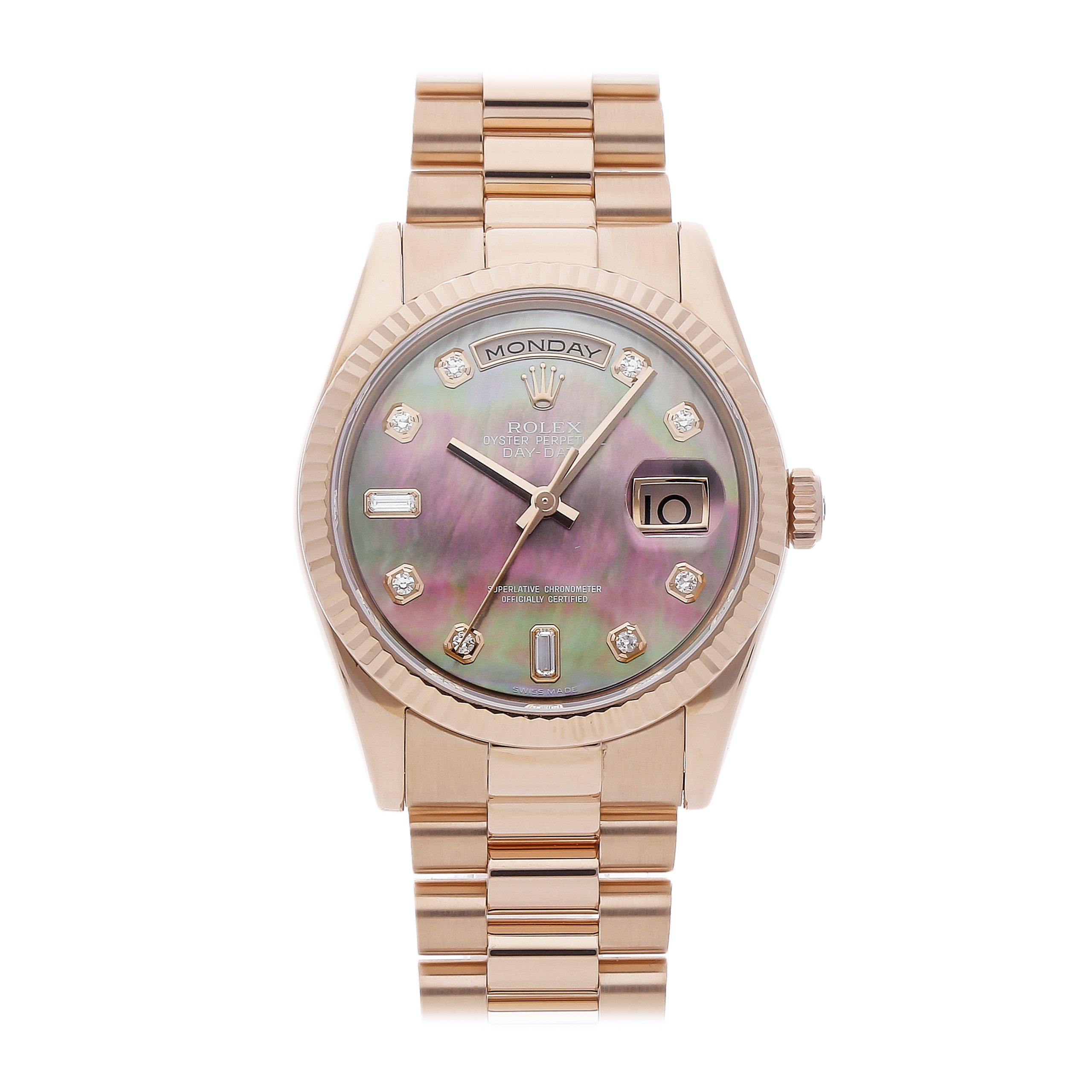 Rolex Super Clone Watch : Day-Date 118235 BLK MOP RD BG PRS