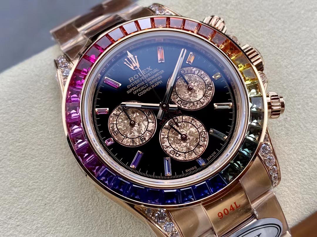 Rolex 116595 RBOW Cosmograph Daytona Rainbow 18k Rose Gold