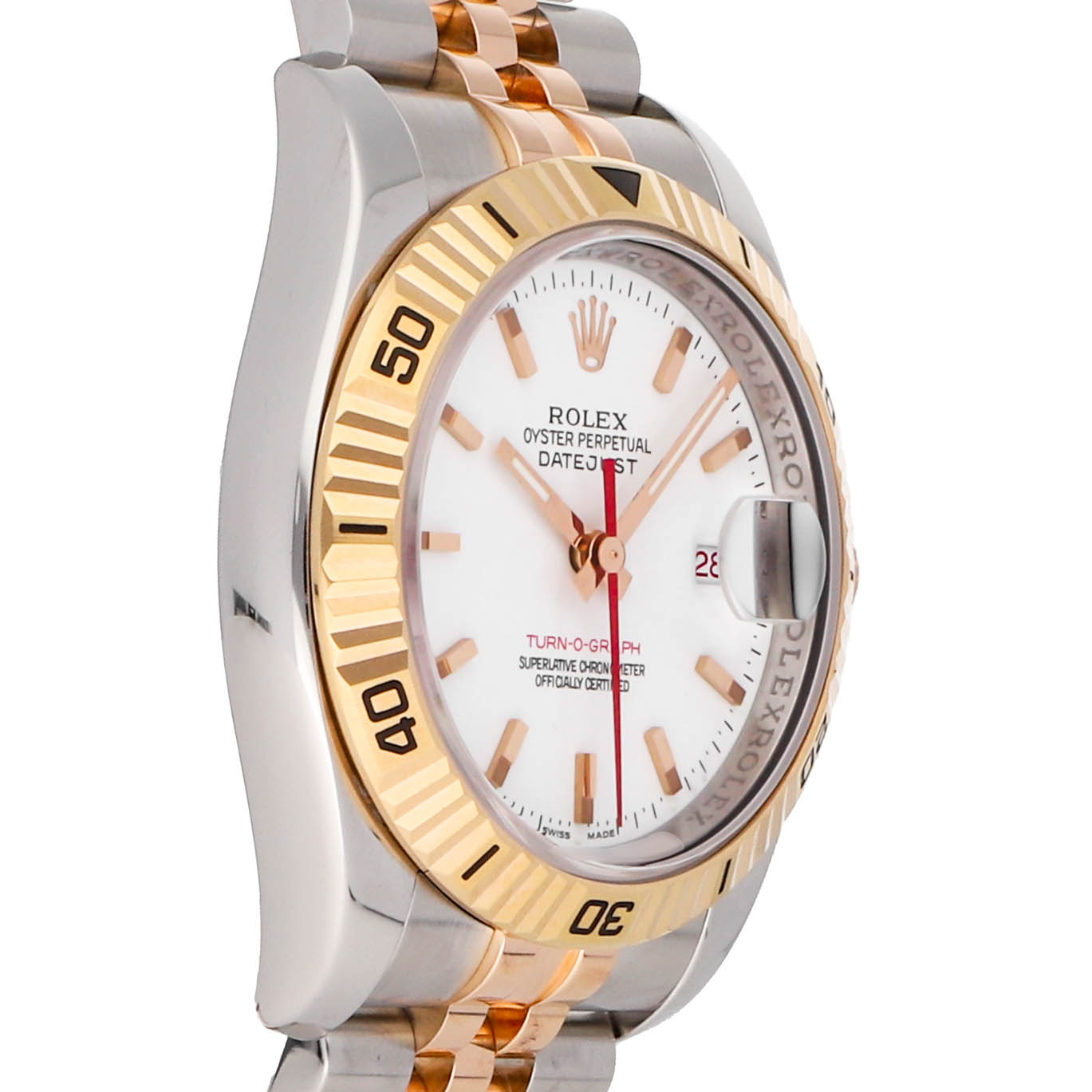 Rolex Super Clone Watch : Datejust Turn-O-Graph 116261 WHT IX JUB