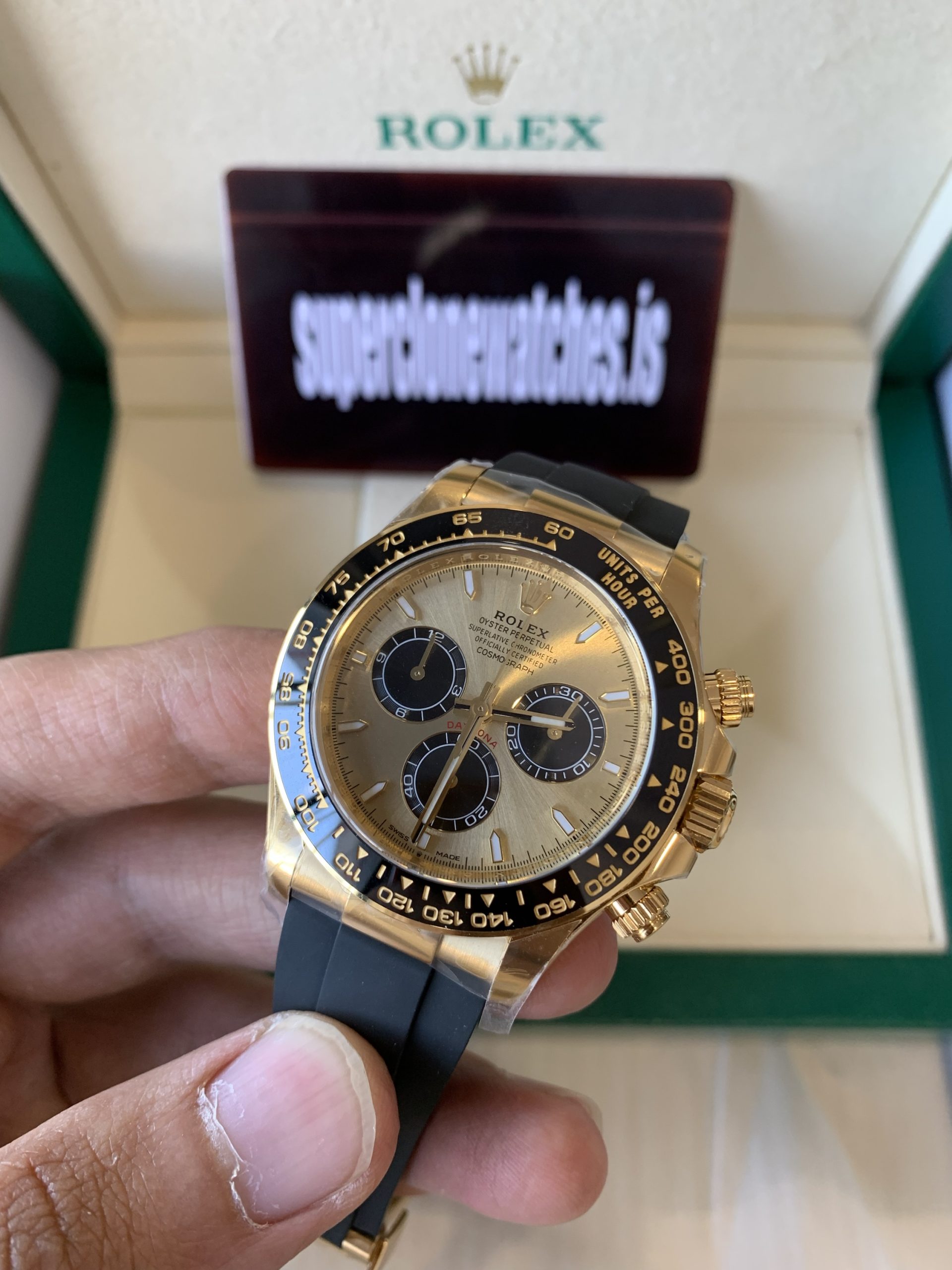 Rolex Daytona Pikachu Oysterflex Yellow Gold Replica Ref126518