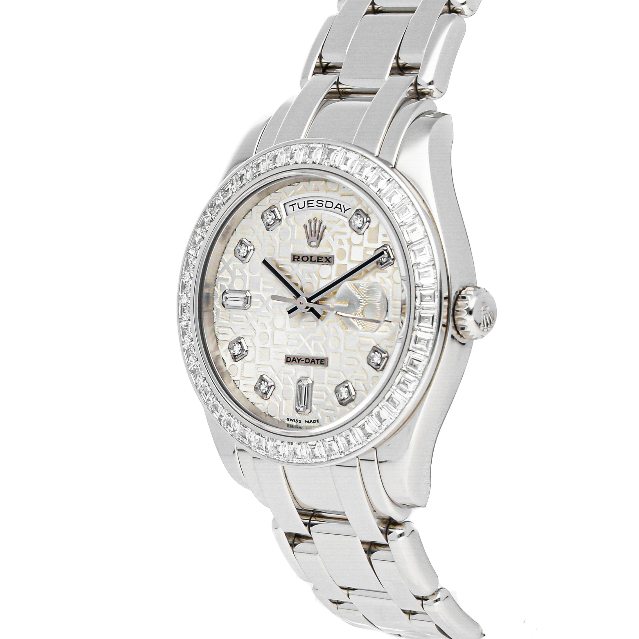 Rolex Super Clone Watch : Day-Date Masterpiece 18956BR SLV JUB PRL