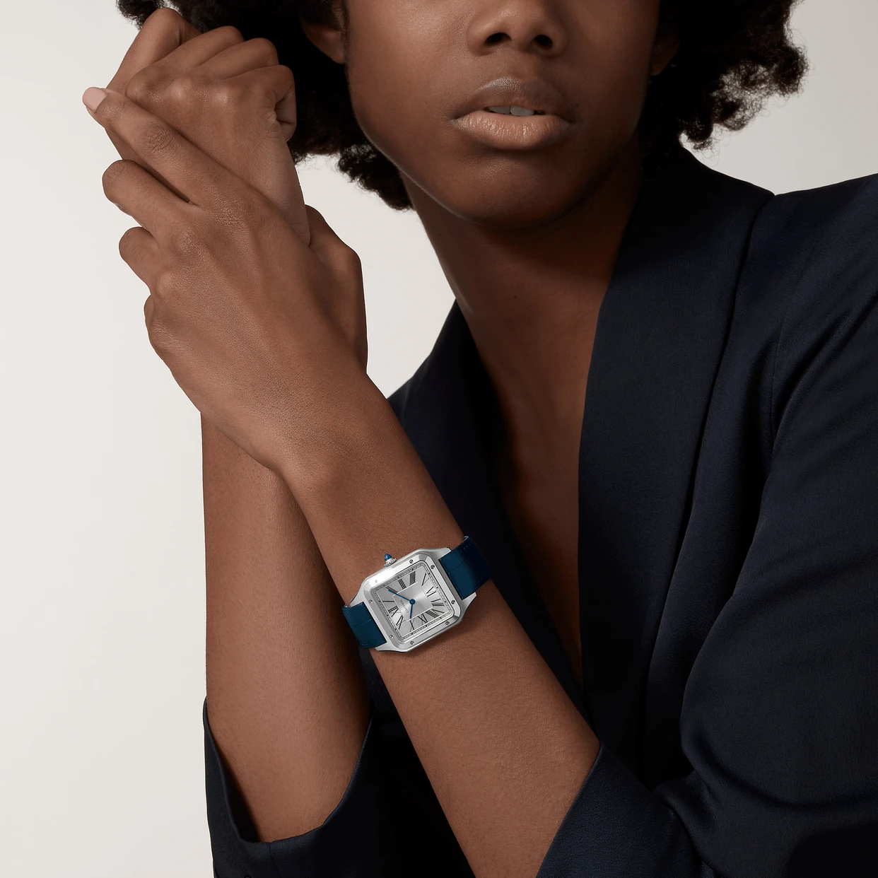 CARTIER SANTOS-DUMONT Blue Strap Large Model 43.5 mm WSSA0022