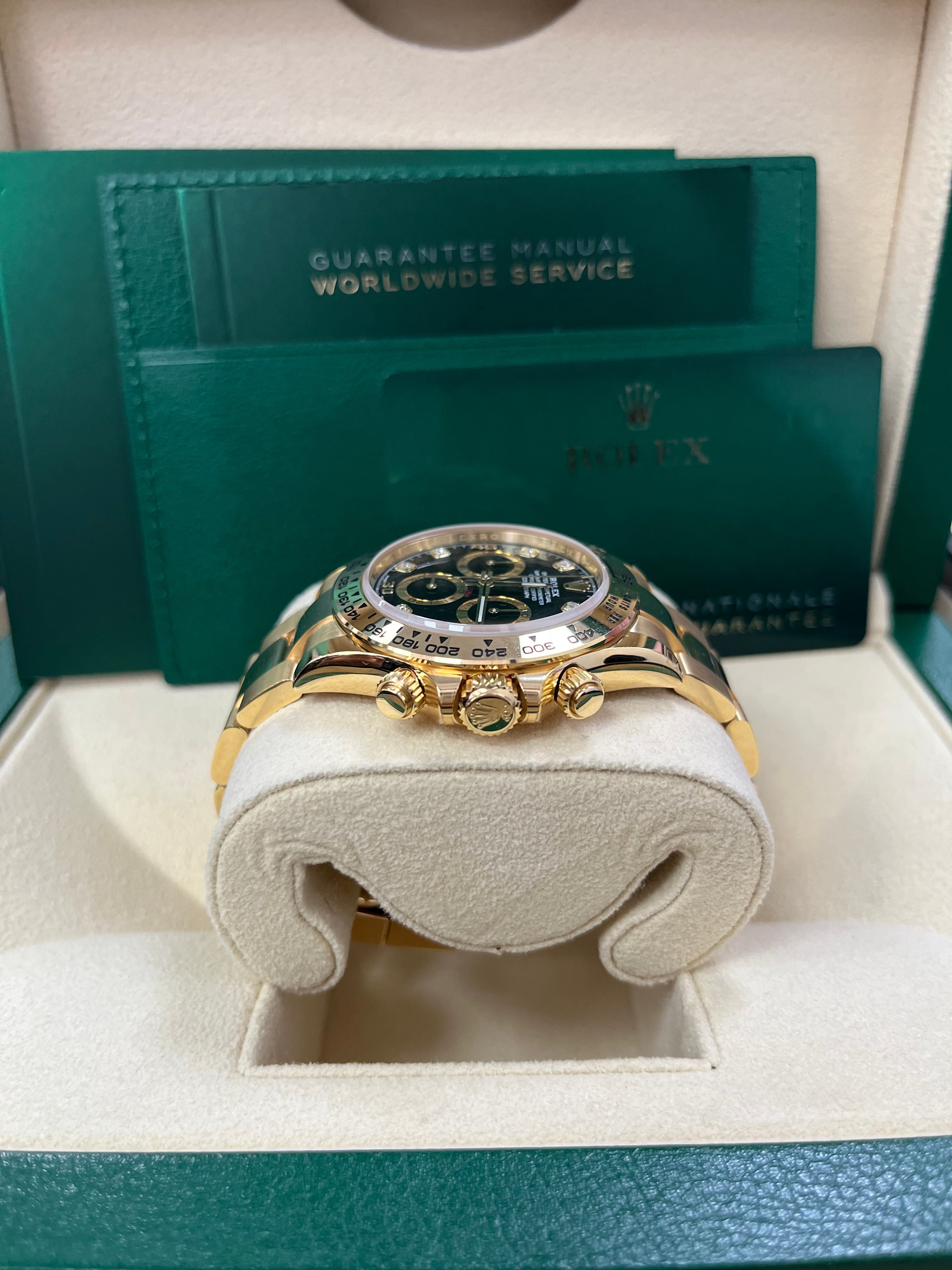 Rolex Daytona Yellow Gold Cosmograph Daytona 40 Watch - Black Diamond Dial 116508