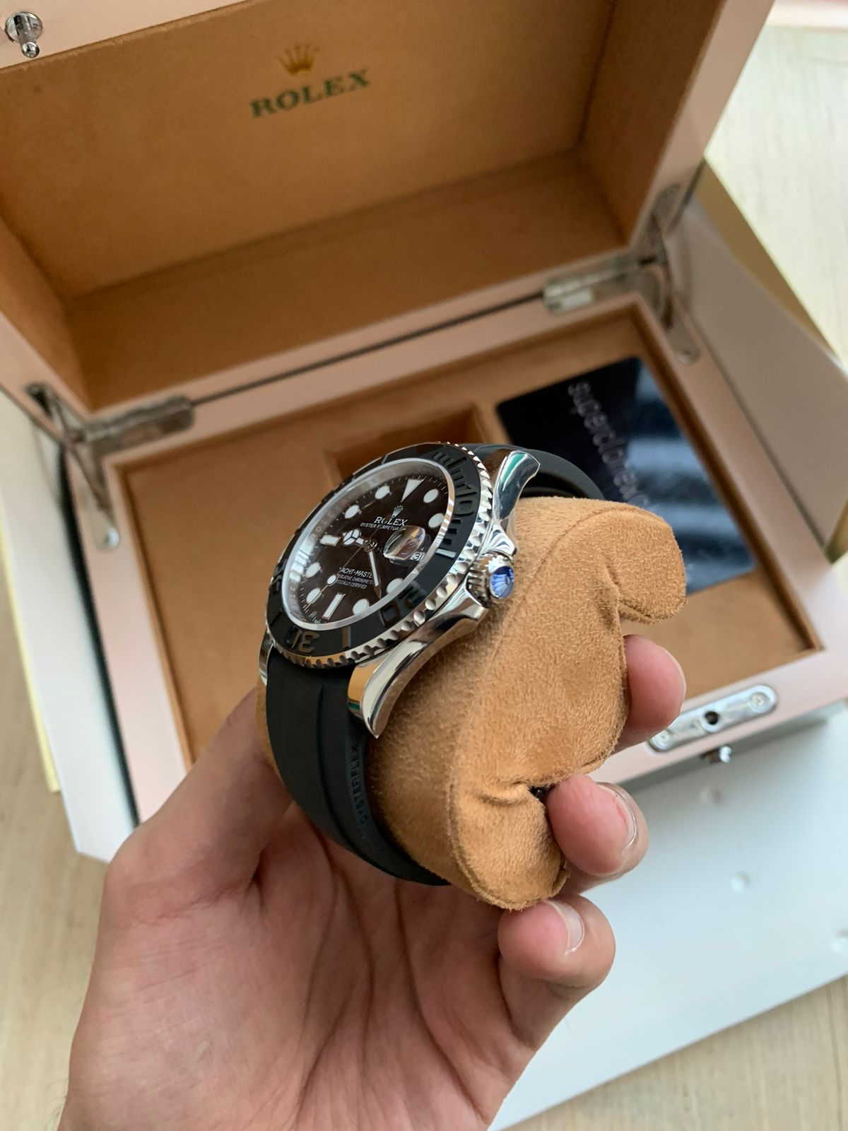 Rolex Yacht Master 42mm Oysterflex White Gold Super Clone 3235 Movement