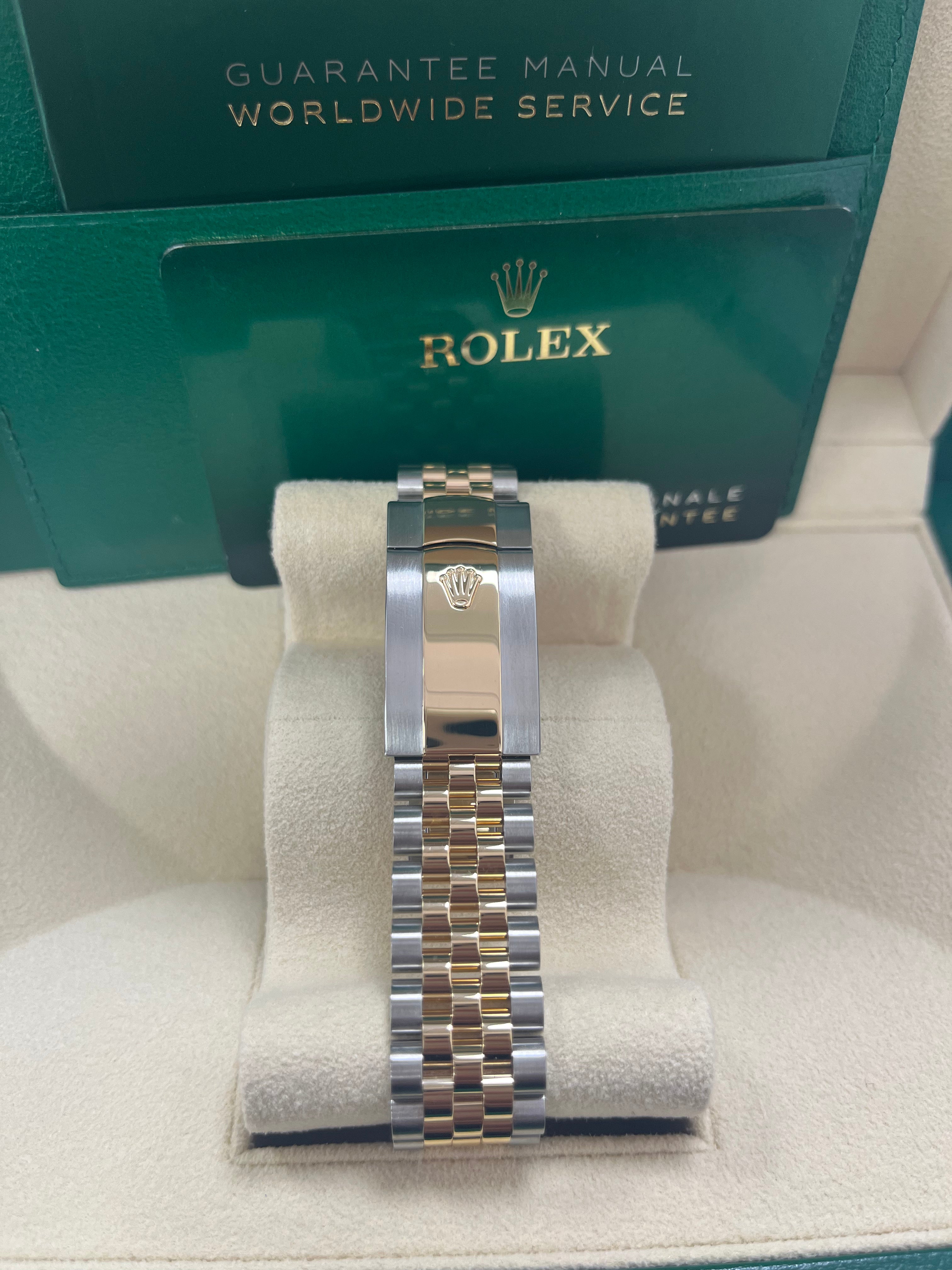 Rolex Datejust 36mm Steel and Yellow Gold Fluted Palm Dial Jubilee Bracelet (Ref# 126233)