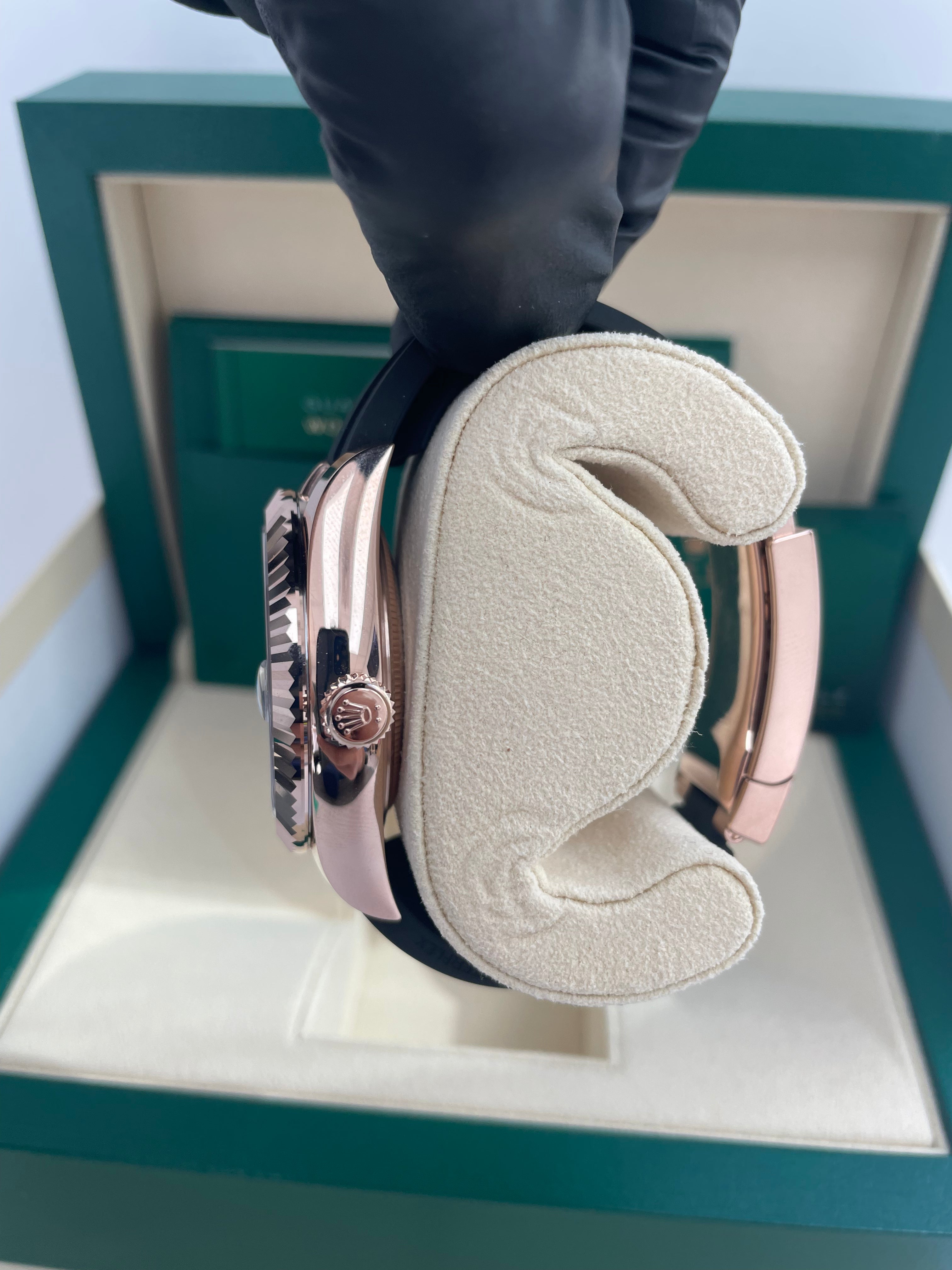 Rolex Sky-Dweller 42mm/ Rose Gold/ Chocolate Index Dial/ Oysterflex Bracelet (Ref # 326235)