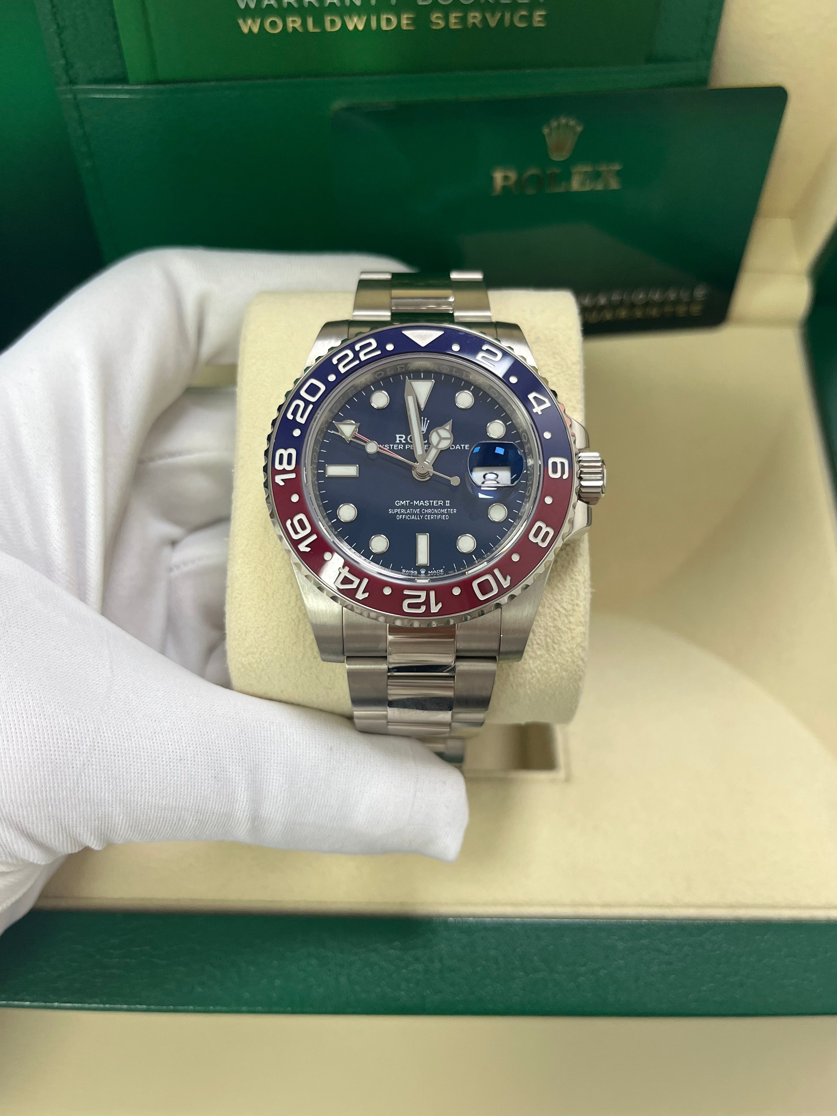 Rolex GMT-Master II - 40mm White Gold Pepsi - Blue Dial - Oyster Bracelet (Ref#126719BLRO)