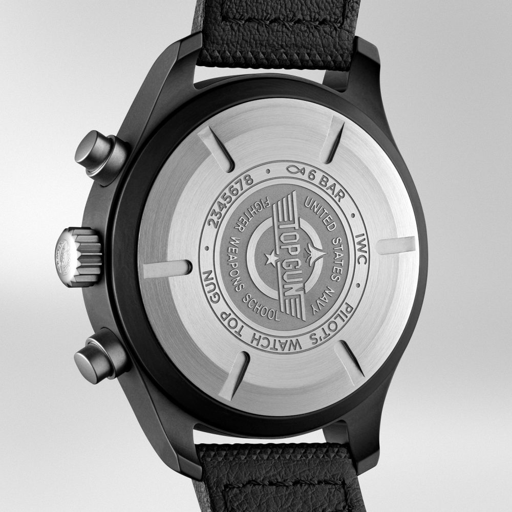 IWC Schaffhausen IW389001 Pilot's Watch Chronograph Top Gun Black Arabic Ceramic Black Leather 44mm Automatic- IW389001