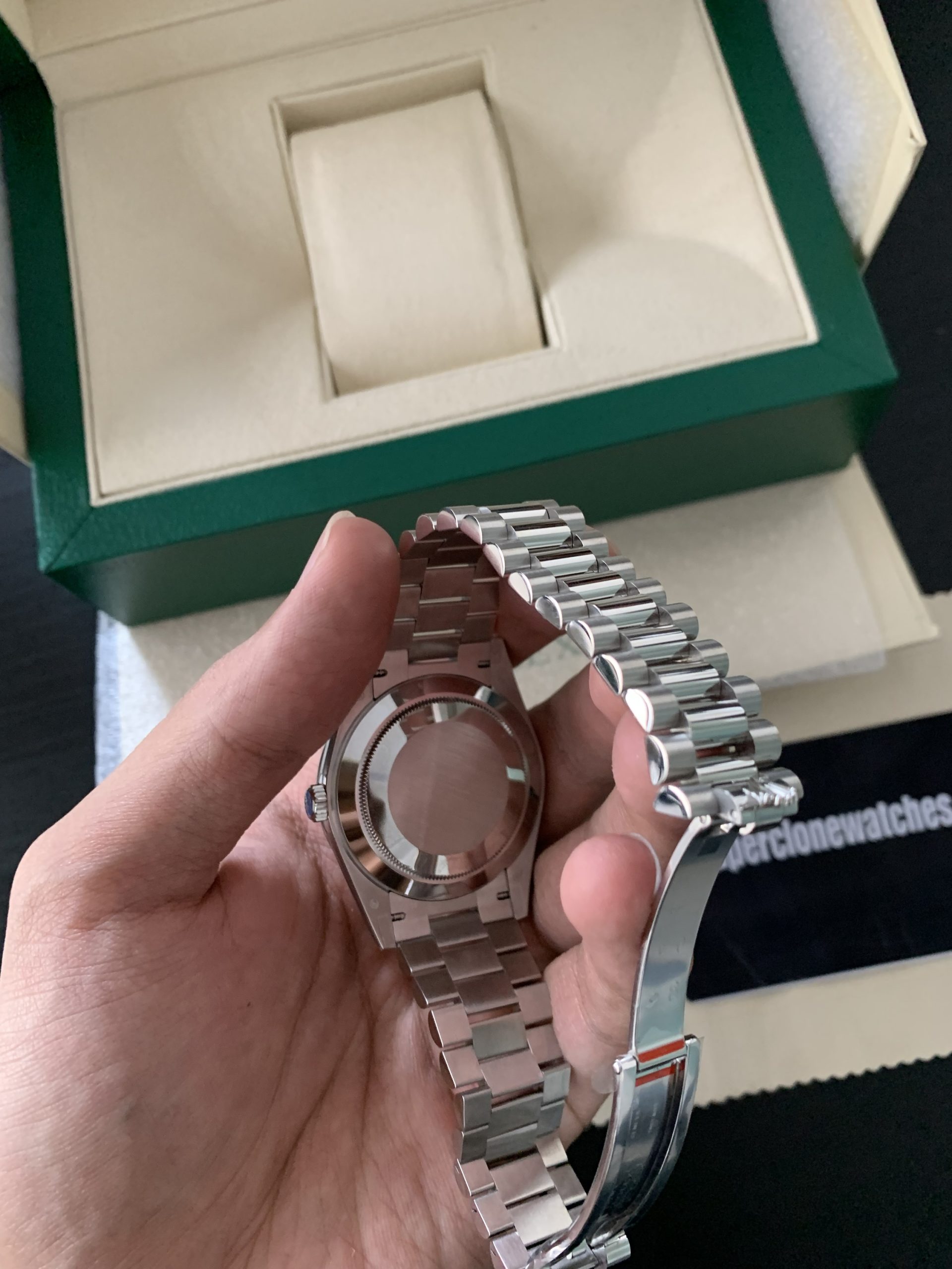 Rolex Day Date 40 Platinum Ice Blue Dial Super Clone