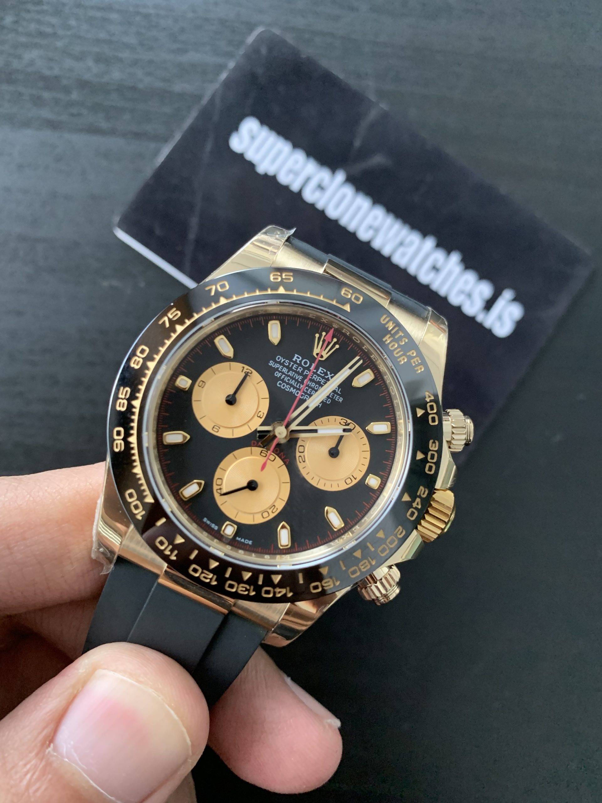 Paul Newman Rolex Daytona Ref.116518 Yellow Gold Oysterflex Replica