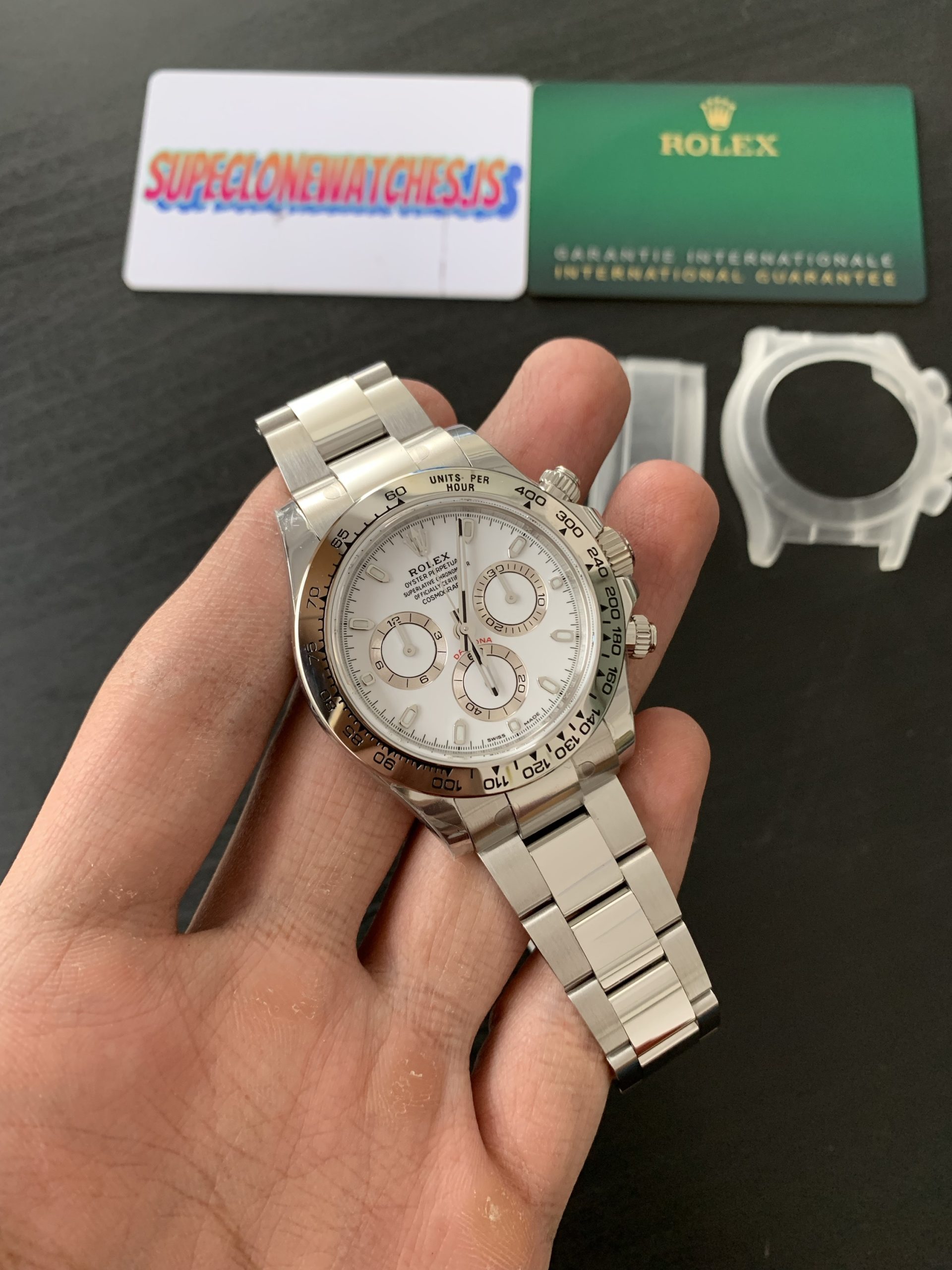 Fake Rolex Daytona Ref.116520 White Dial Stainless Steel Bezel 4130 Movement