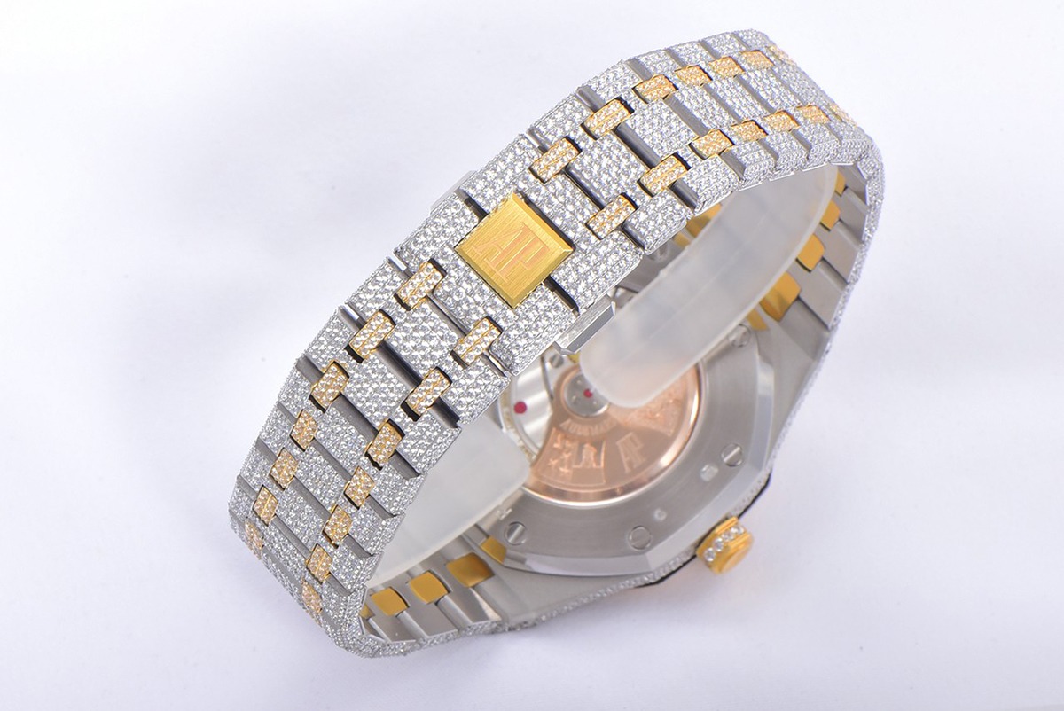 Audemars Piguet Royal Oak Selfwinding 41 mm, Yellow Gold/Silver/Gem Set Ref. 15400SR.OO.1220SR.01