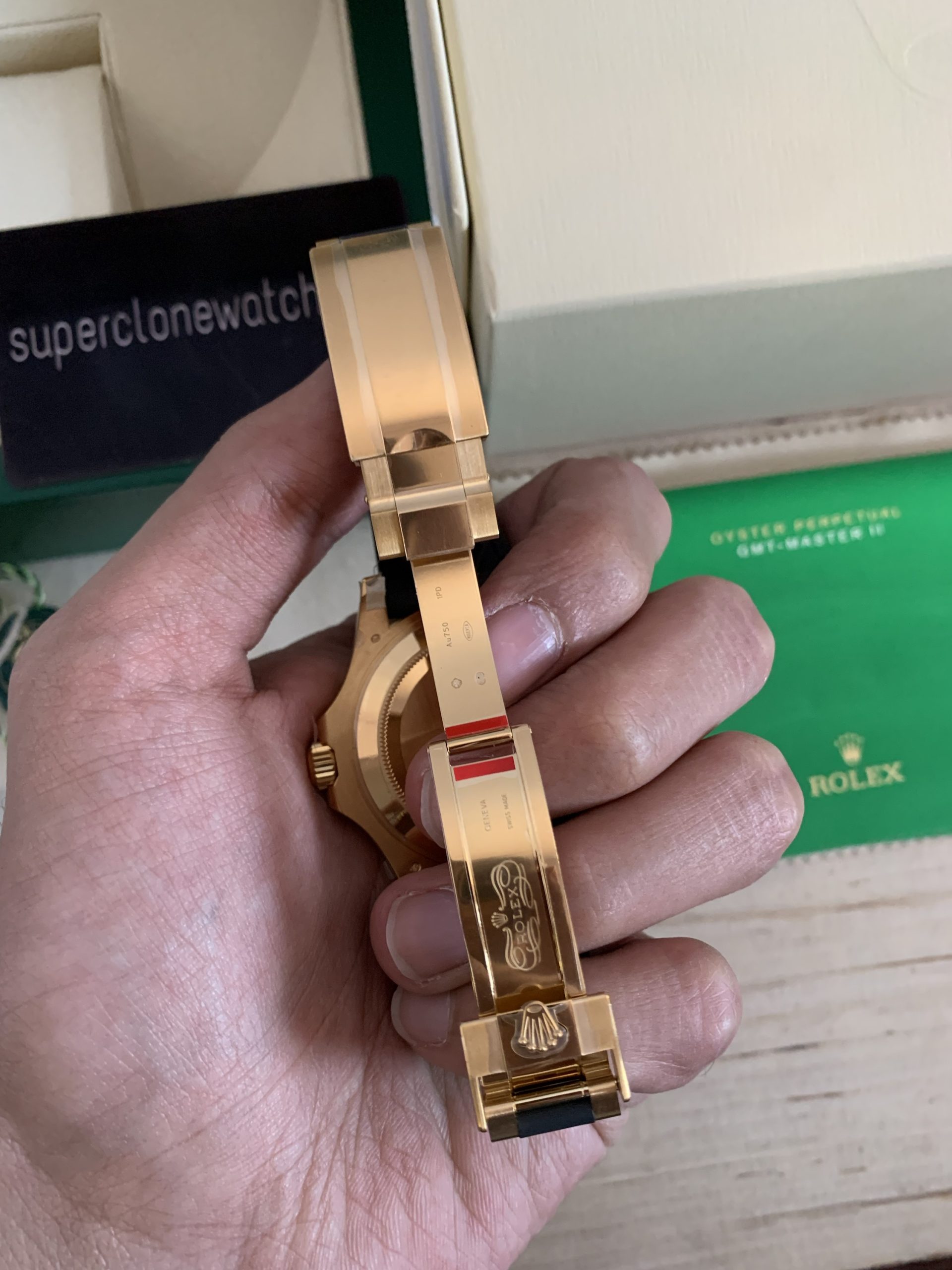 Rolex Yacht-Master Yellow Gold Oysterflex Replica Movement Watch