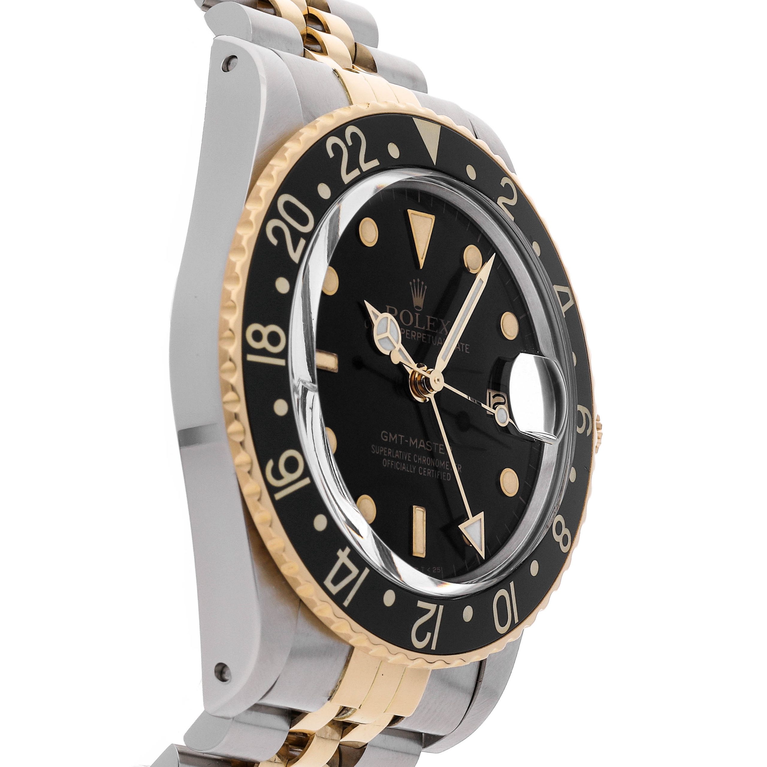 Rolex Super Clone Watch : GMT-Master II 16753 BLK GLD JUB