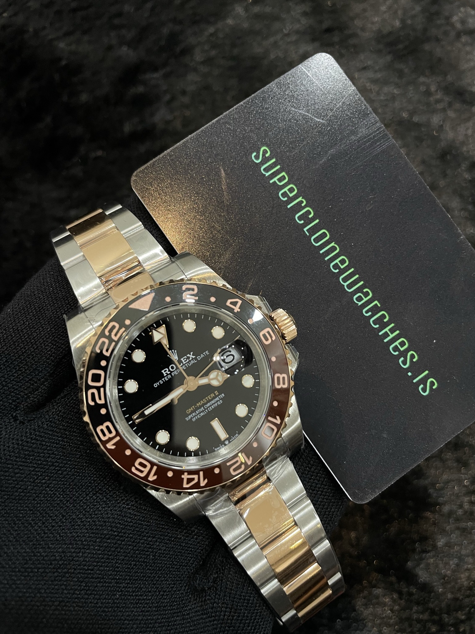 Two-Tone Rolex GMT Master ii Rootbeer ref126711CHNR Swiss 3285 Clone Movement