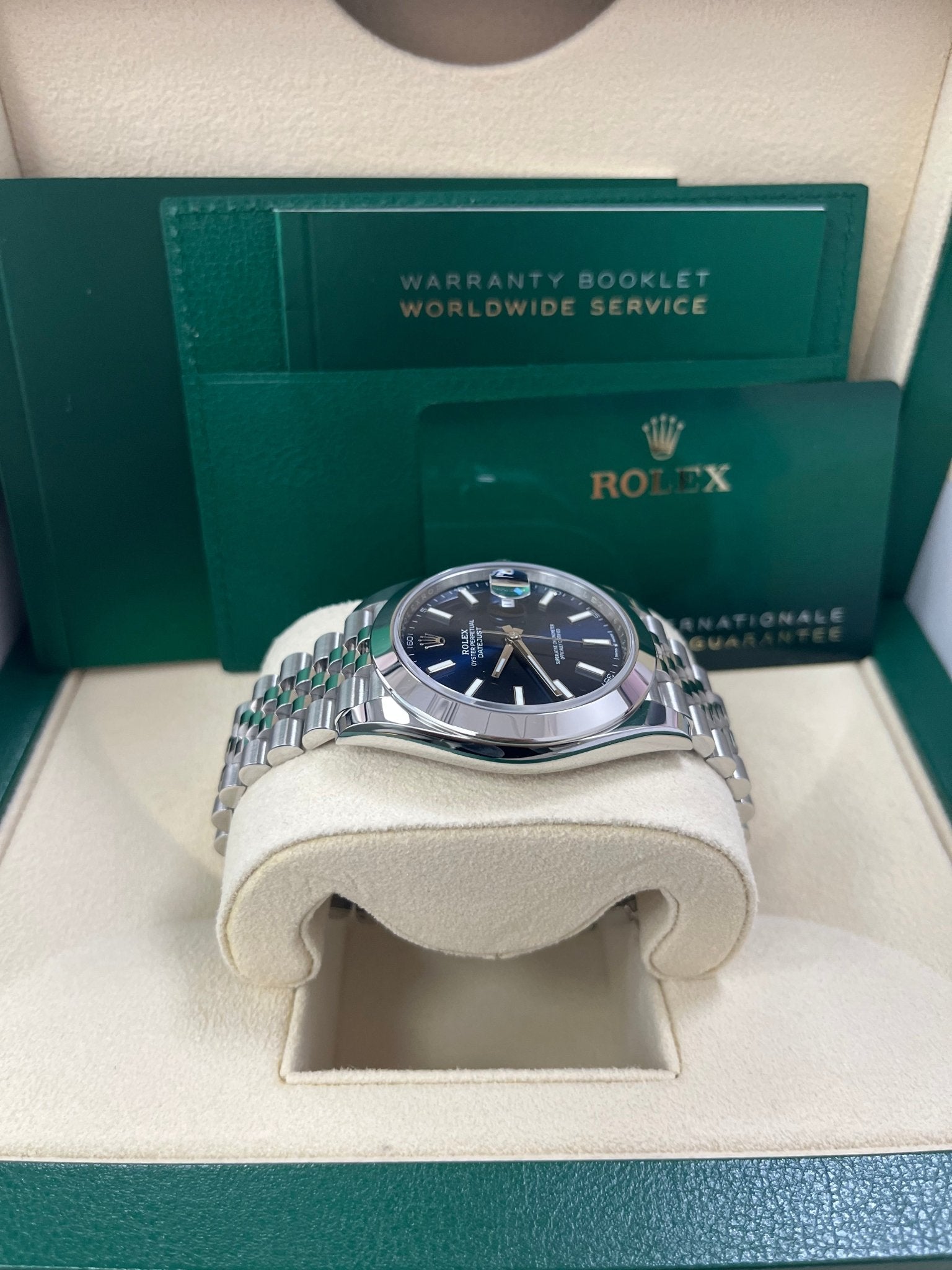 Rolex Datejust 41/ Stainless Steel/ Blue Index Dial/ Smooth Bezel/ Jubilee Bracelet (Ref# 126300)