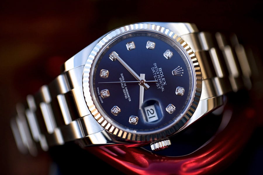 Rolex Datejust 116234 blue plate inlaid with 10 diamonds Watch
