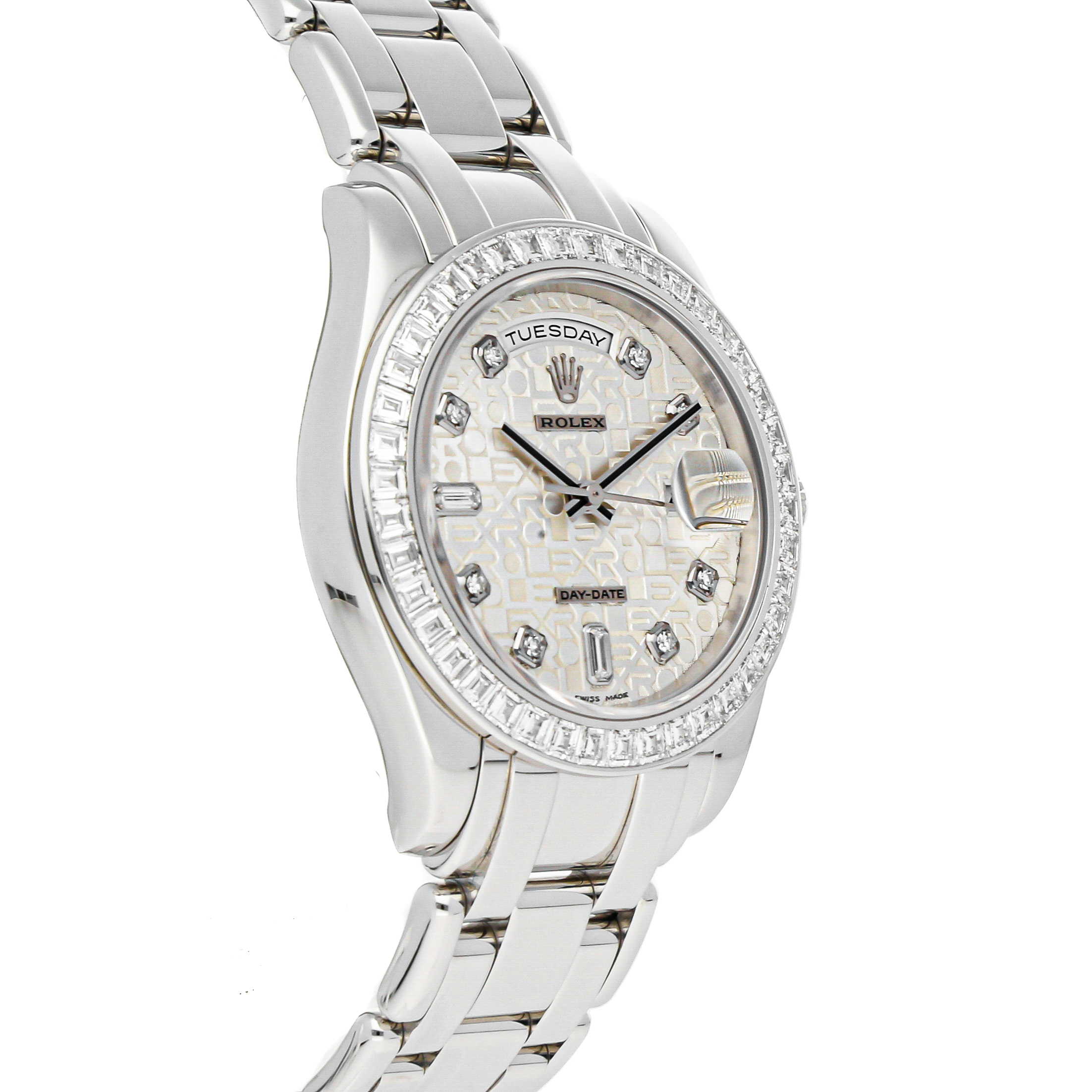 Rolex Super Clone Watch : Day-Date Masterpiece 18956BR SLV JUB PRL