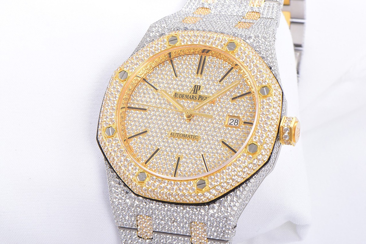 Audemars Piguet Royal Oak Selfwinding 41 mm, Yellow Gold/Silver/Gem Set Ref. 15400SR.OO.1220SR.01