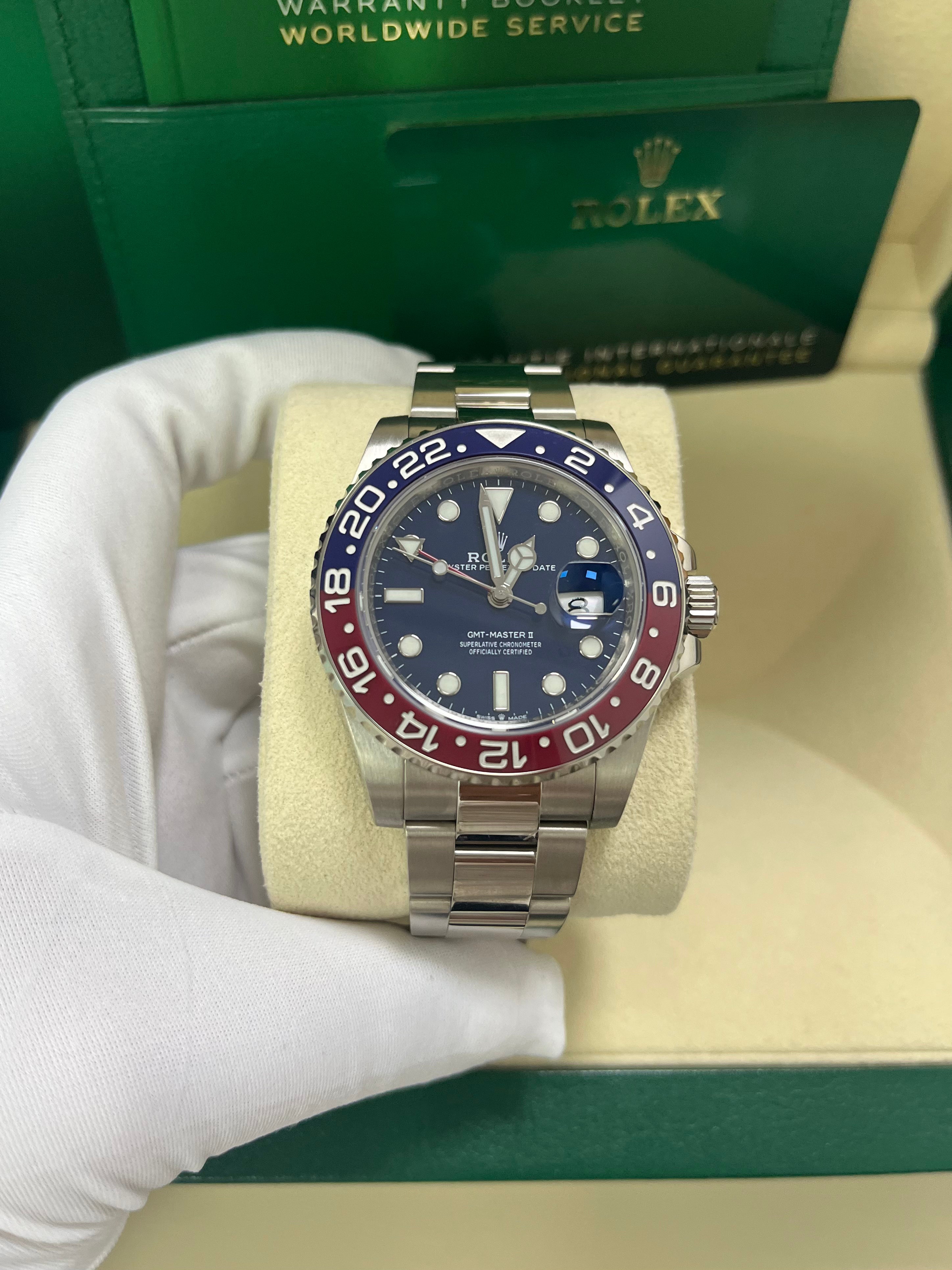Rolex GMT-Master II - 40mm White Gold Pepsi - Blue Dial - Oyster Bracelet (Ref#126719BLRO)