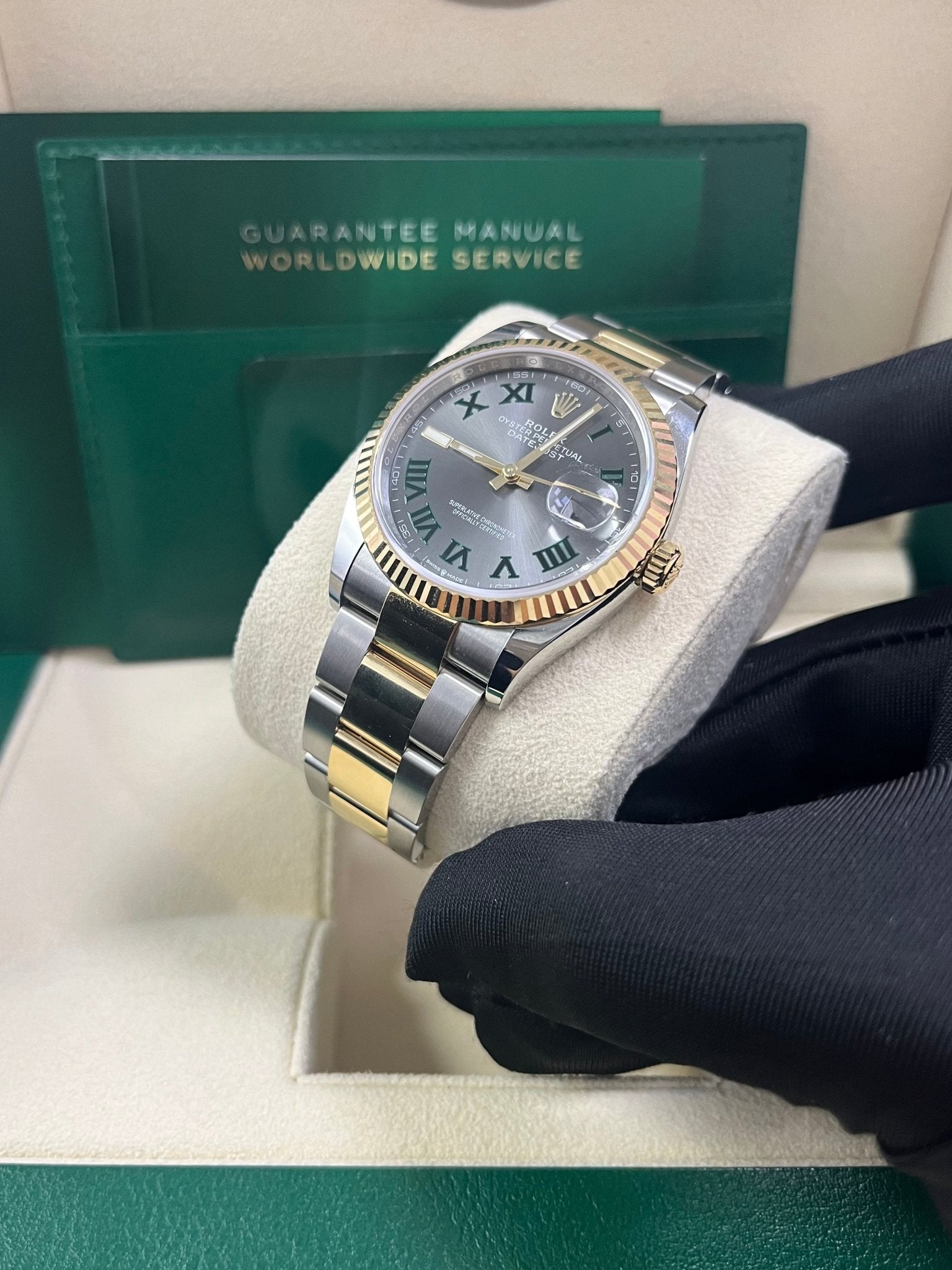 Rolex Datejust 36mm Wimbledon Dial Yellow Gold and Steel 126233