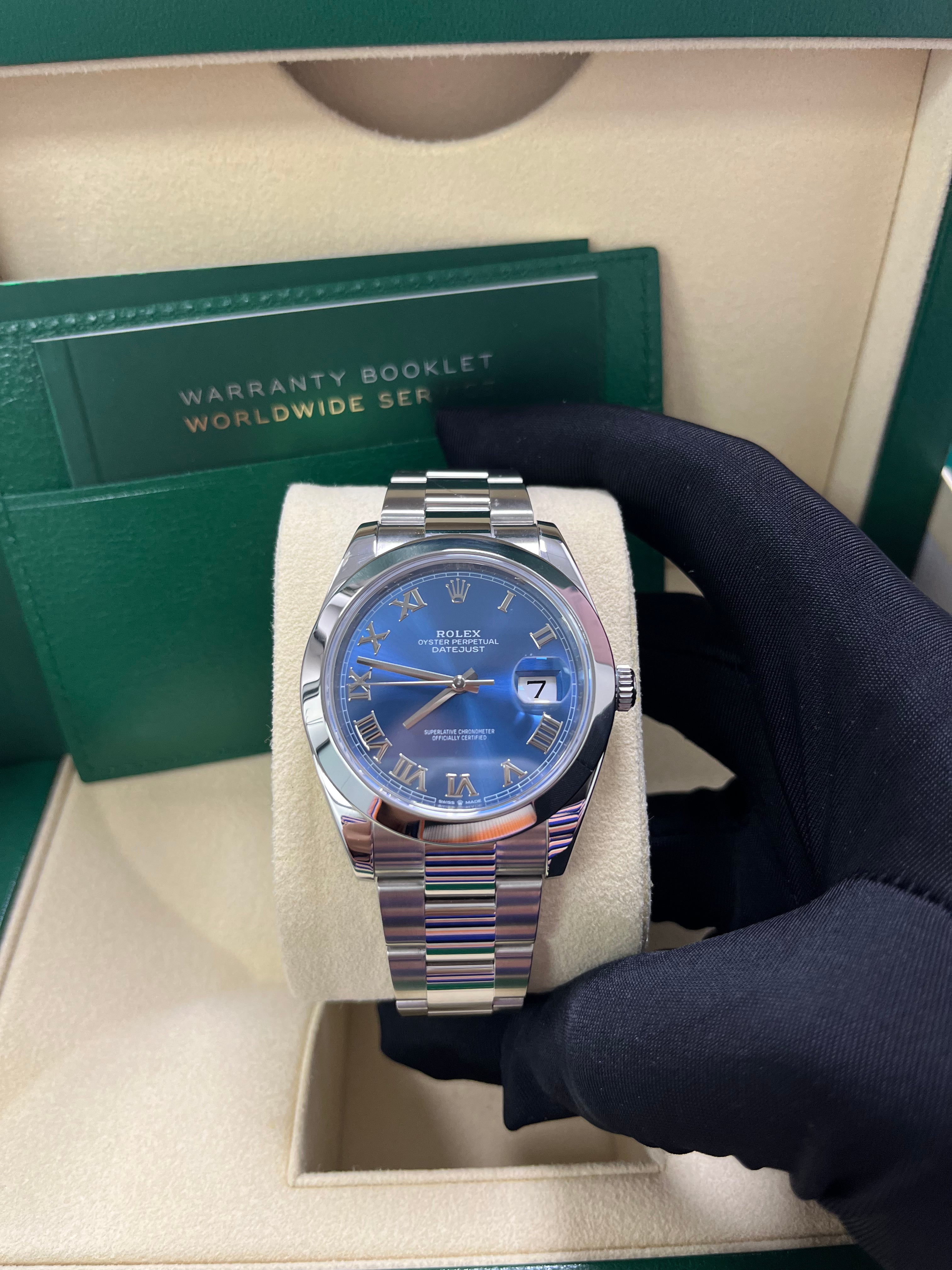 Rolex Datejust 41mm ��Blue Roman Dial�� Oyster Bracelet Reference # 126300