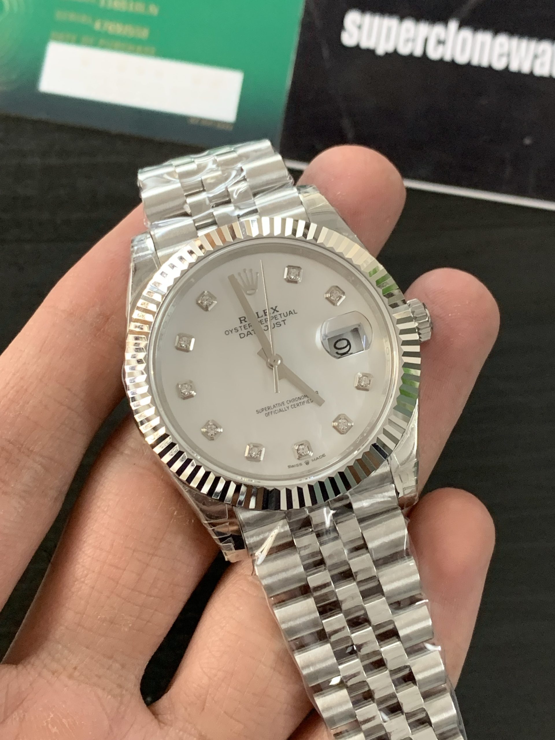Rolex Datejust 41 Mother Of Pearl Dial Super Replica with Swiss 3235 Clone Movement