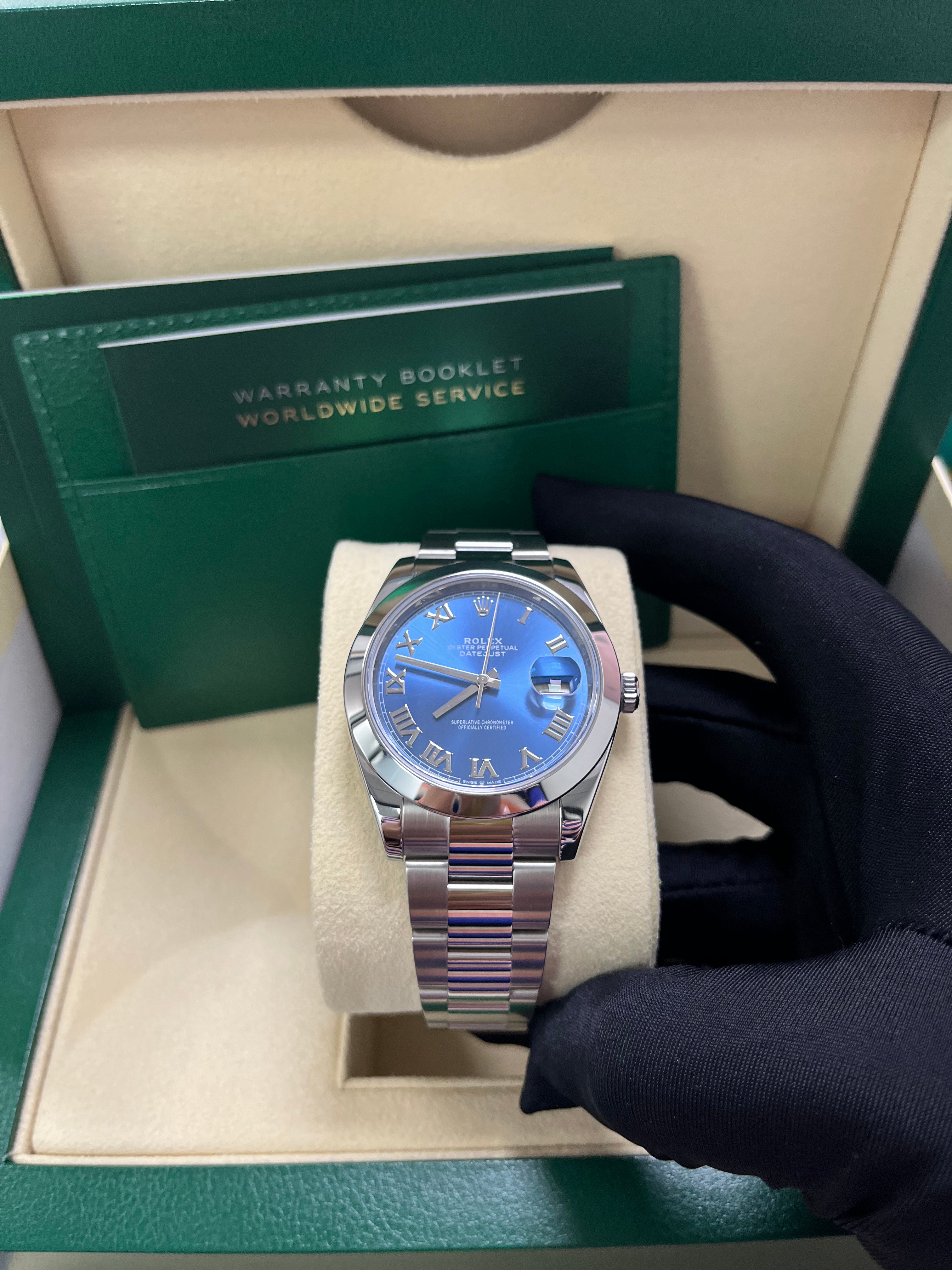 Rolex Datejust 41mm ��Blue Roman Dial�� Oyster Bracelet Reference # 126300