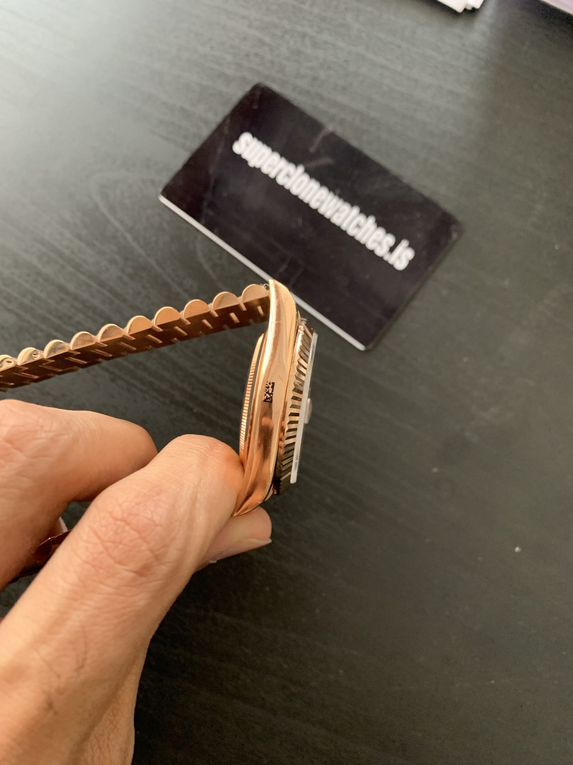 Clone Rolex Day Date 40 Rose Gold Sun Dust Dial