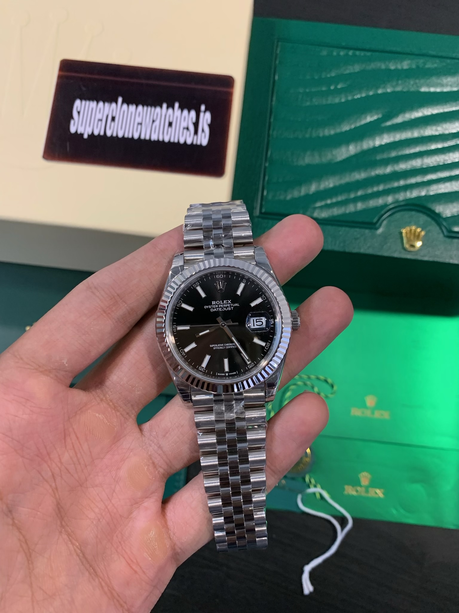 Rolex Datejust 126334 Black Face 904L Stainless Steel Swiss 3235 Clone