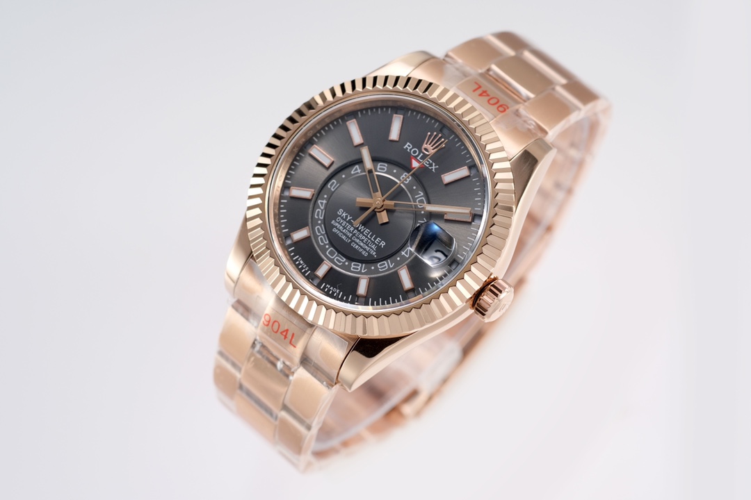 Rolex Sky Dweller Rose Gold Rhodium Dial Replica