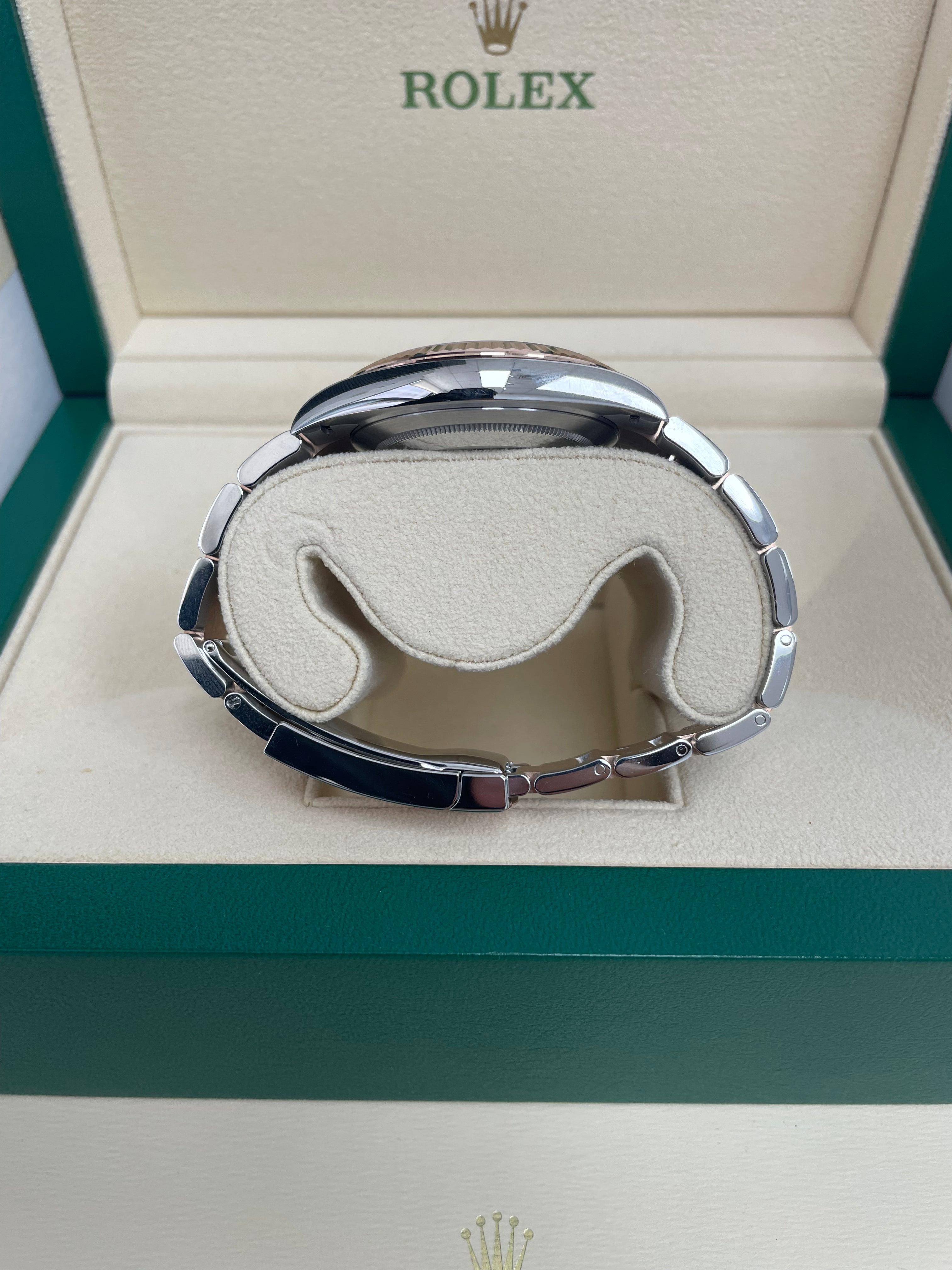 Rolex Steel and Rose Gold Datejust 41mm - Fluted Bezel - Slate Gray Wimbledon Roman Dial (Reference #126331)