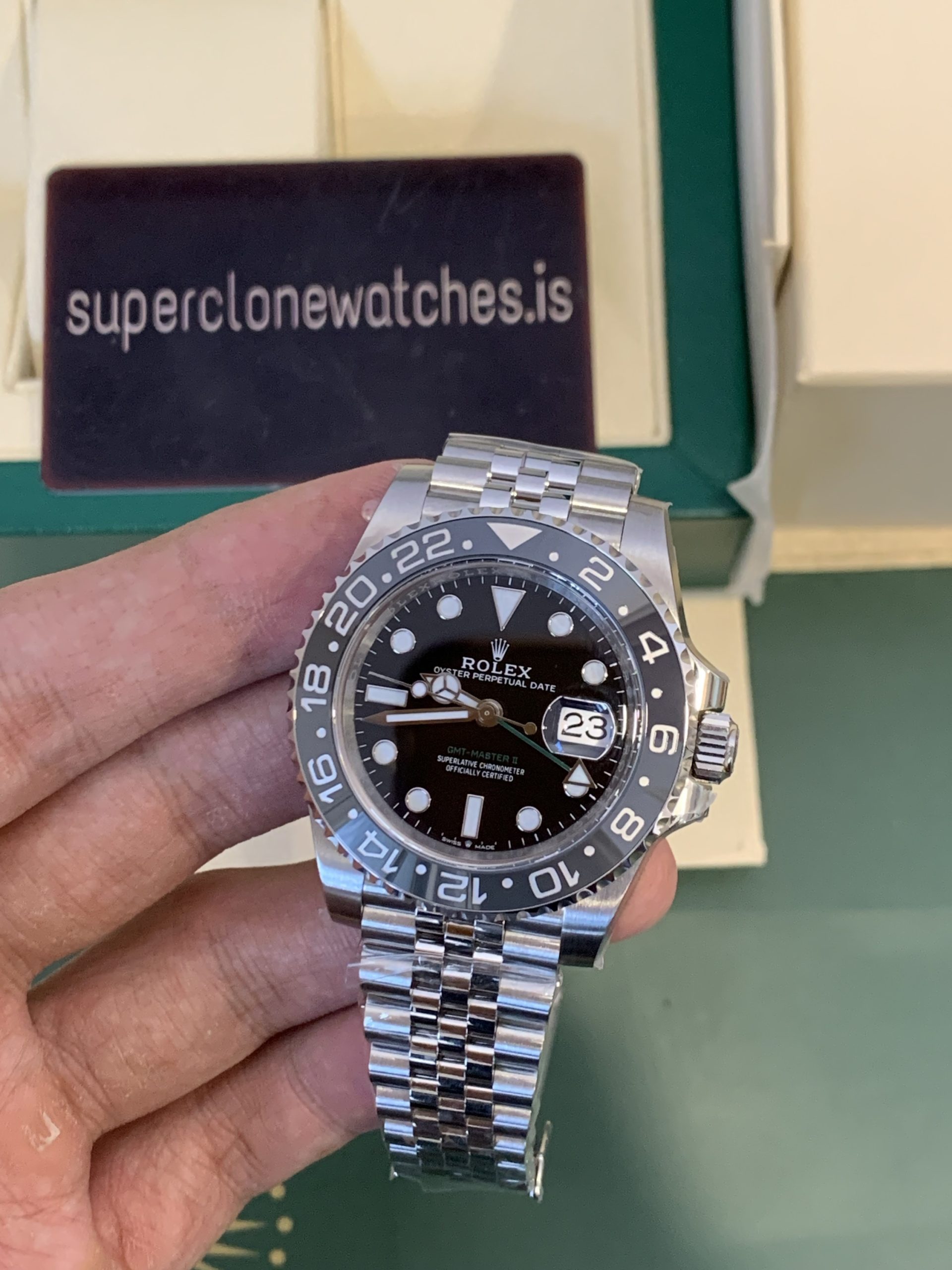 Super Clone Rolex GMT Master II Ref.126710GRNR Bruce Wayne 3285 Movement